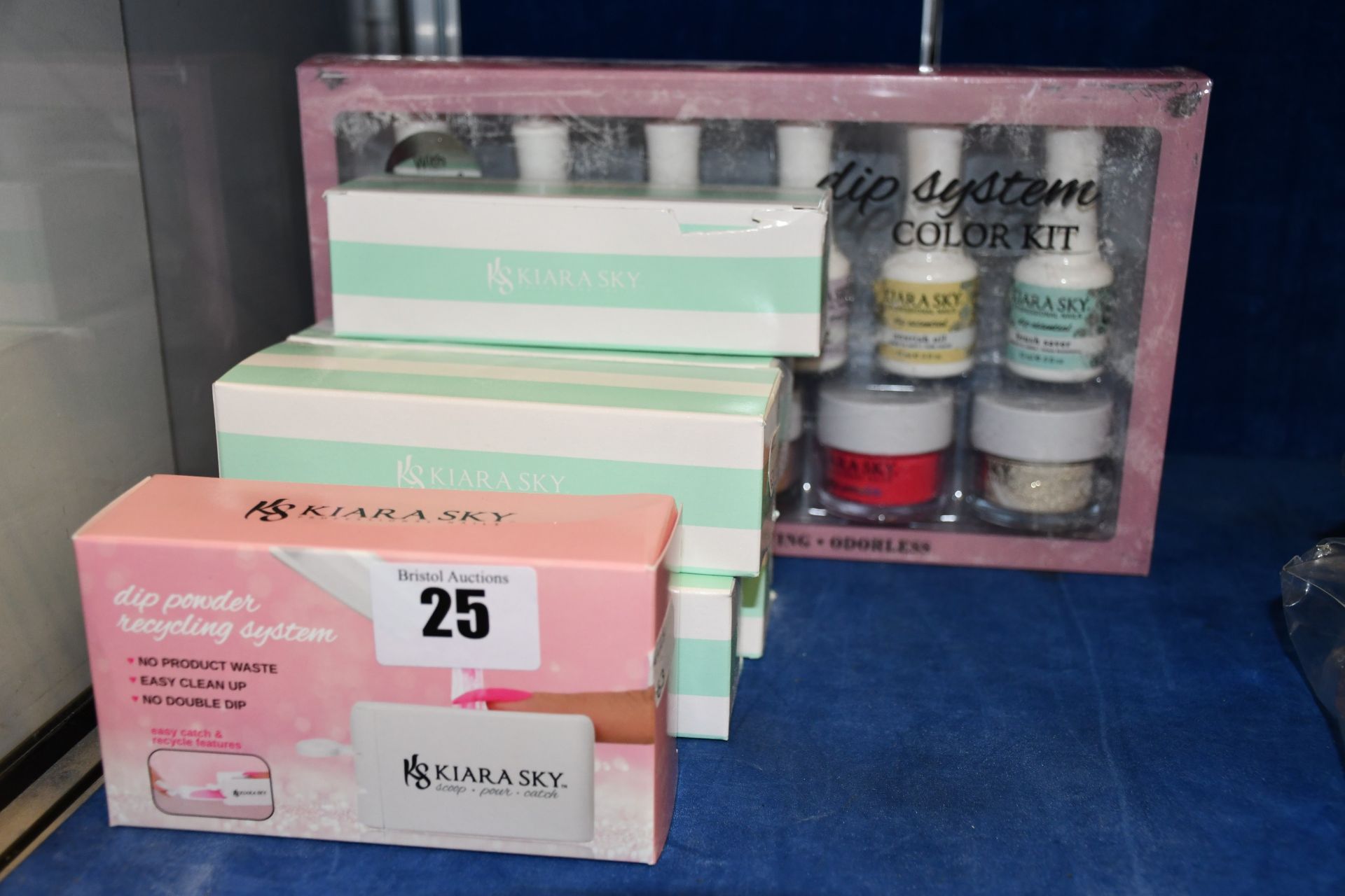 One boxed as new Kiara Sky (Professional nails) Dip System Colour Starter Kit and extras (17