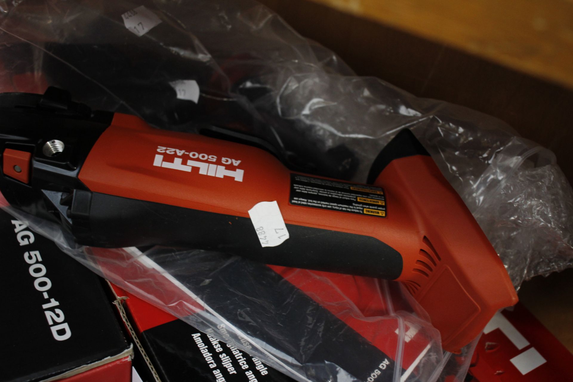 A Hilti angle grinder, Model no. AG500-A22.