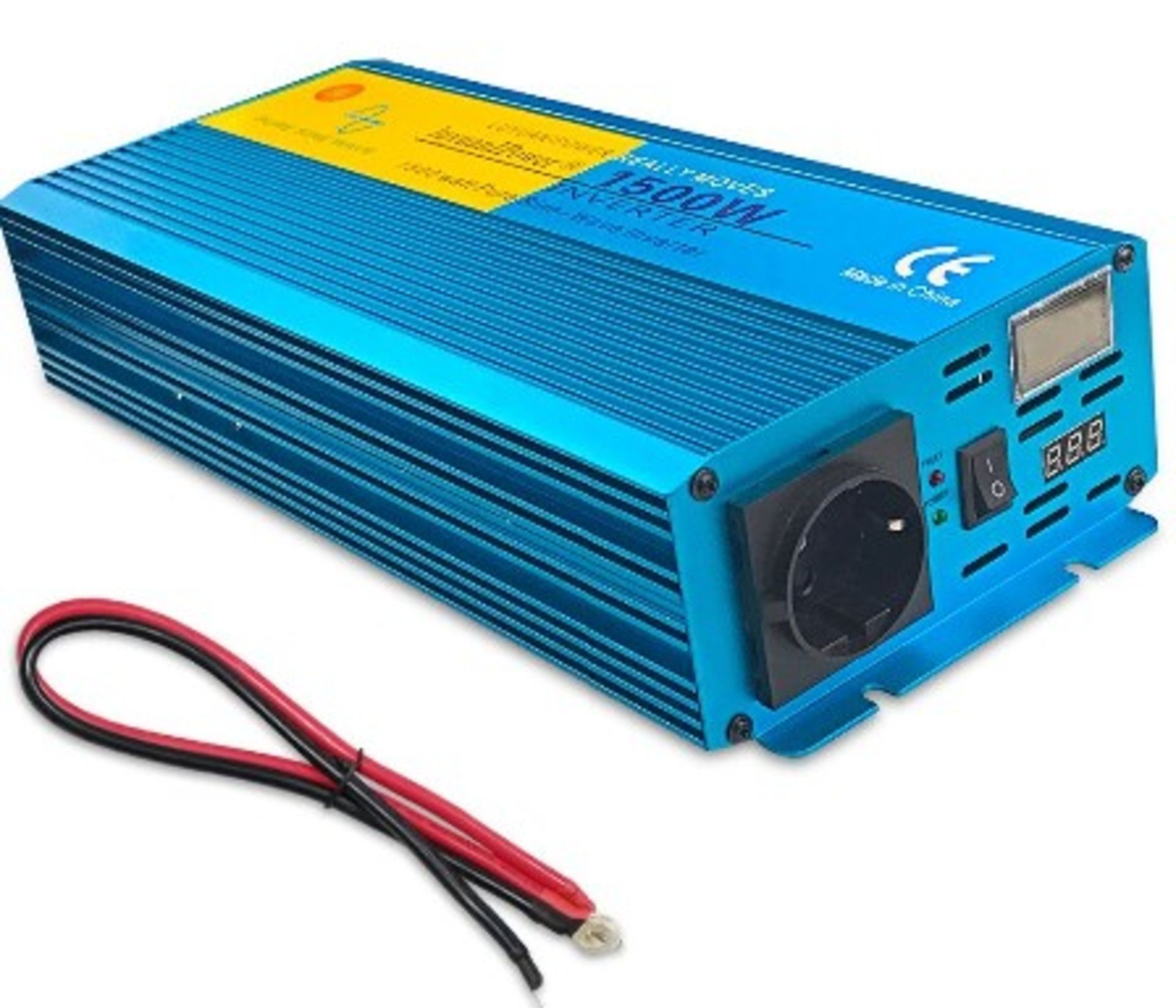 A boxed as new Luyuanipower DX-GAC1500W Power Inverter. 12V DC to 230V AC convertor with LCD