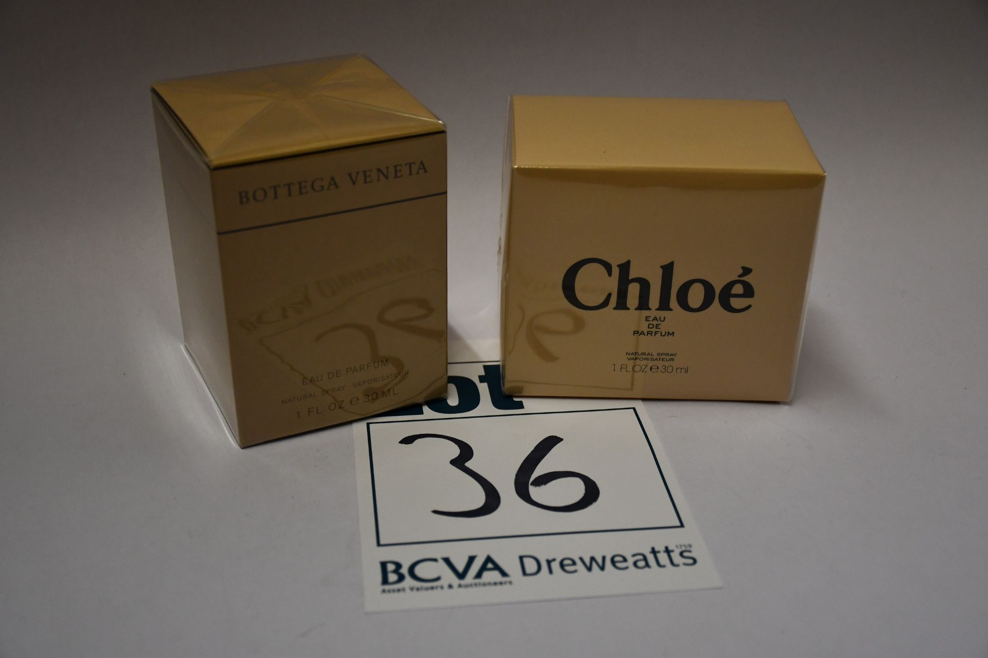 Three Chloe eau de parfum (30ml) and two Bottega Veneta eau de parfum (30ml), all boxed as new.
