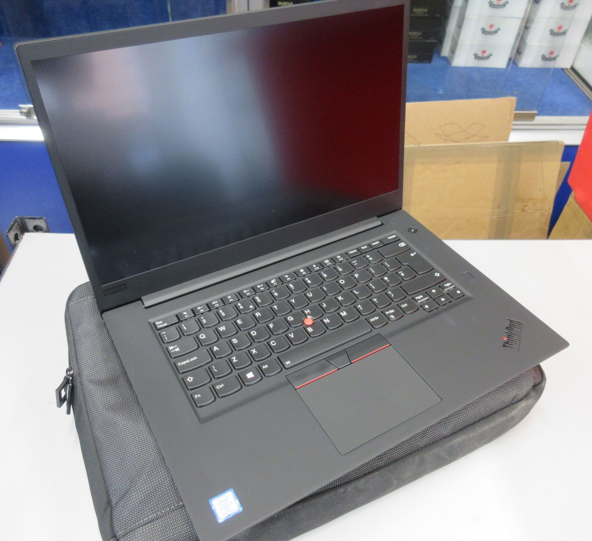 A pre-owned Lenovo ThinkPad P1 15.6" Laptop with Intel Core i7-8850H 2.60HGz Processor, 64GB RAM,