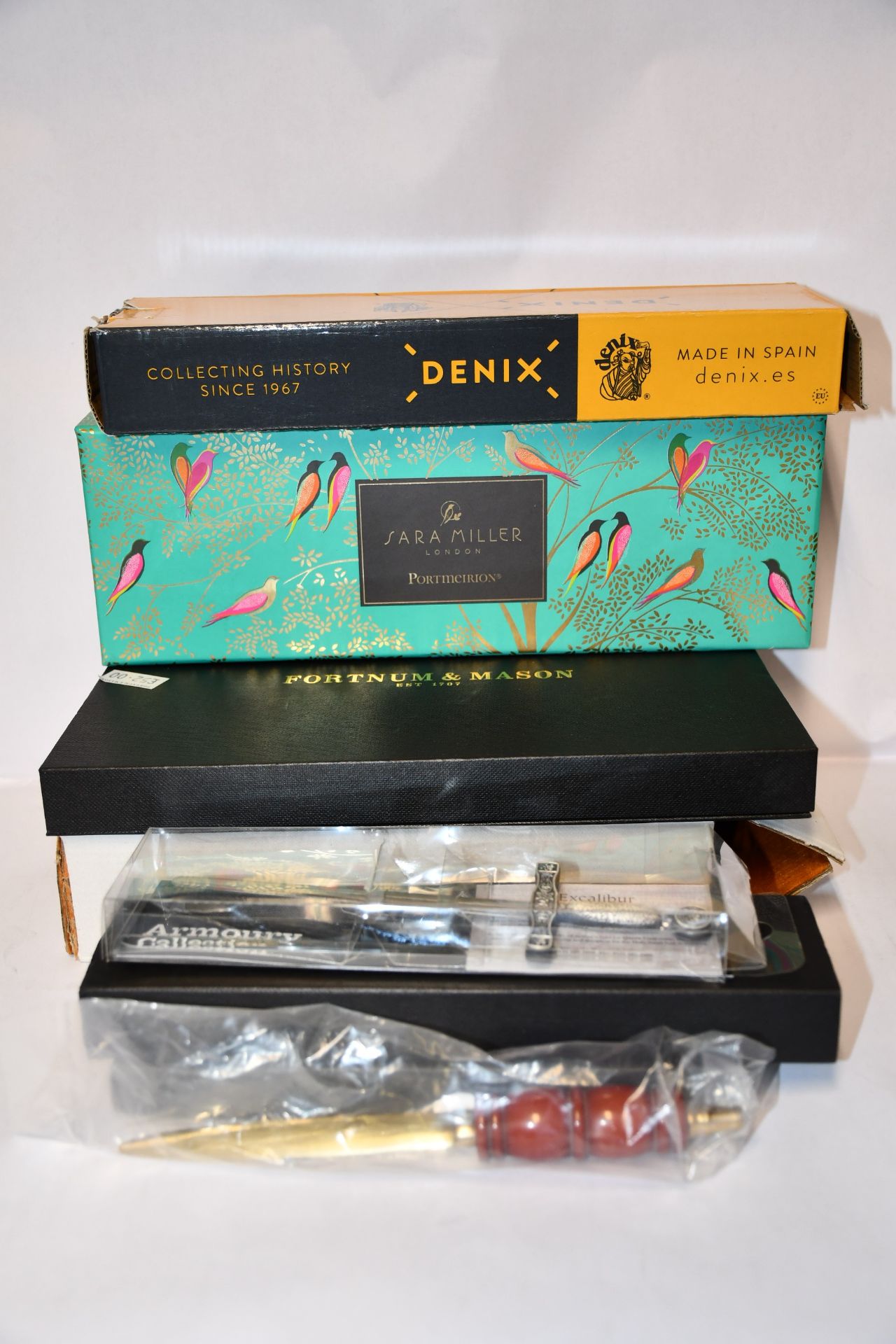 A Fortnum & Mason cheese knife set (RRP £52), Sara Miller Portmeirion cake slice (RRP £14), Sherlock