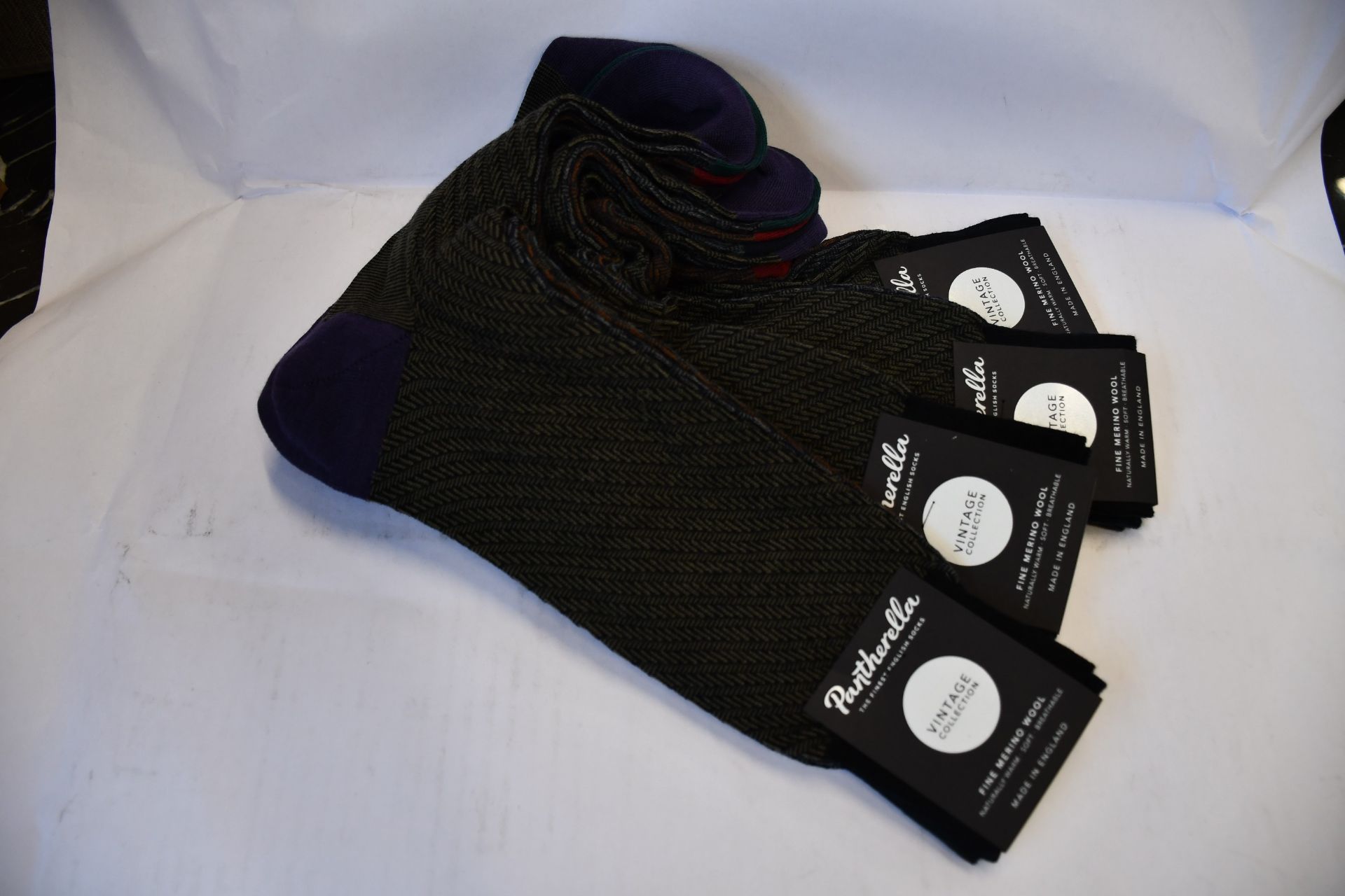 Eight pairs of as new Pantherella Dagnall fine merino wool socks.