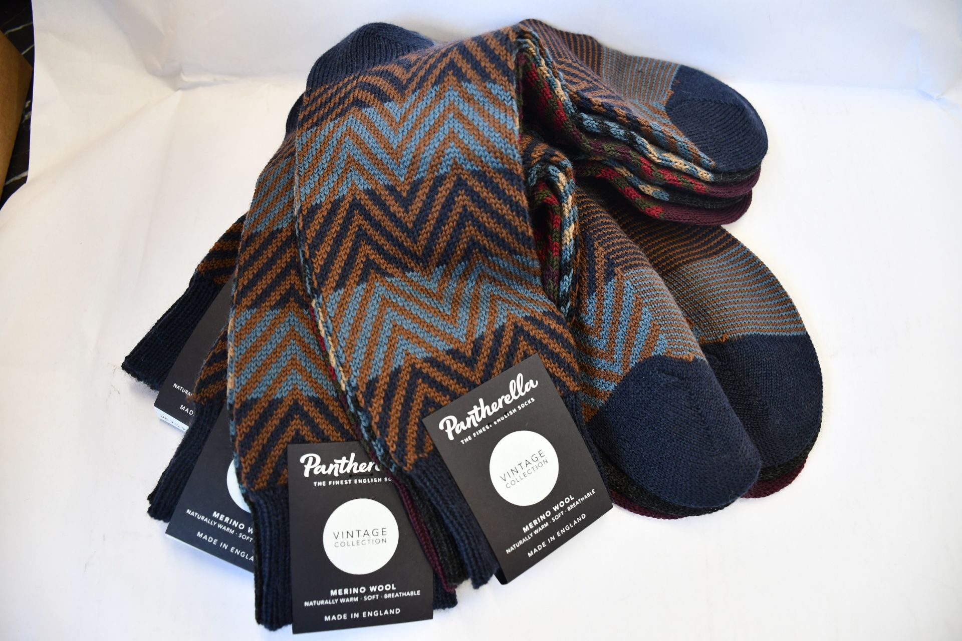 Eight pairs of as new Pantherella Hartwell merino wool socks.