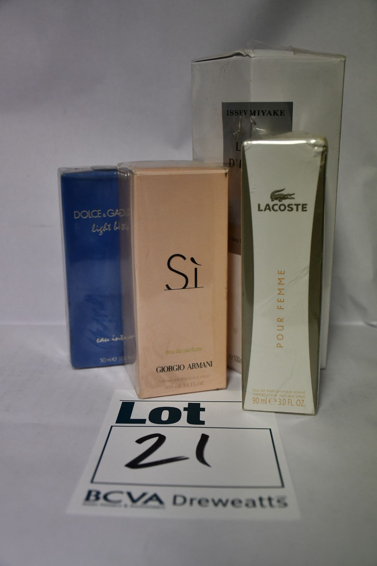 One Giorgio Armani Si eau de parfum (100ml), one Dolce & Gabbana Light Blue eau de parfum (50ml),