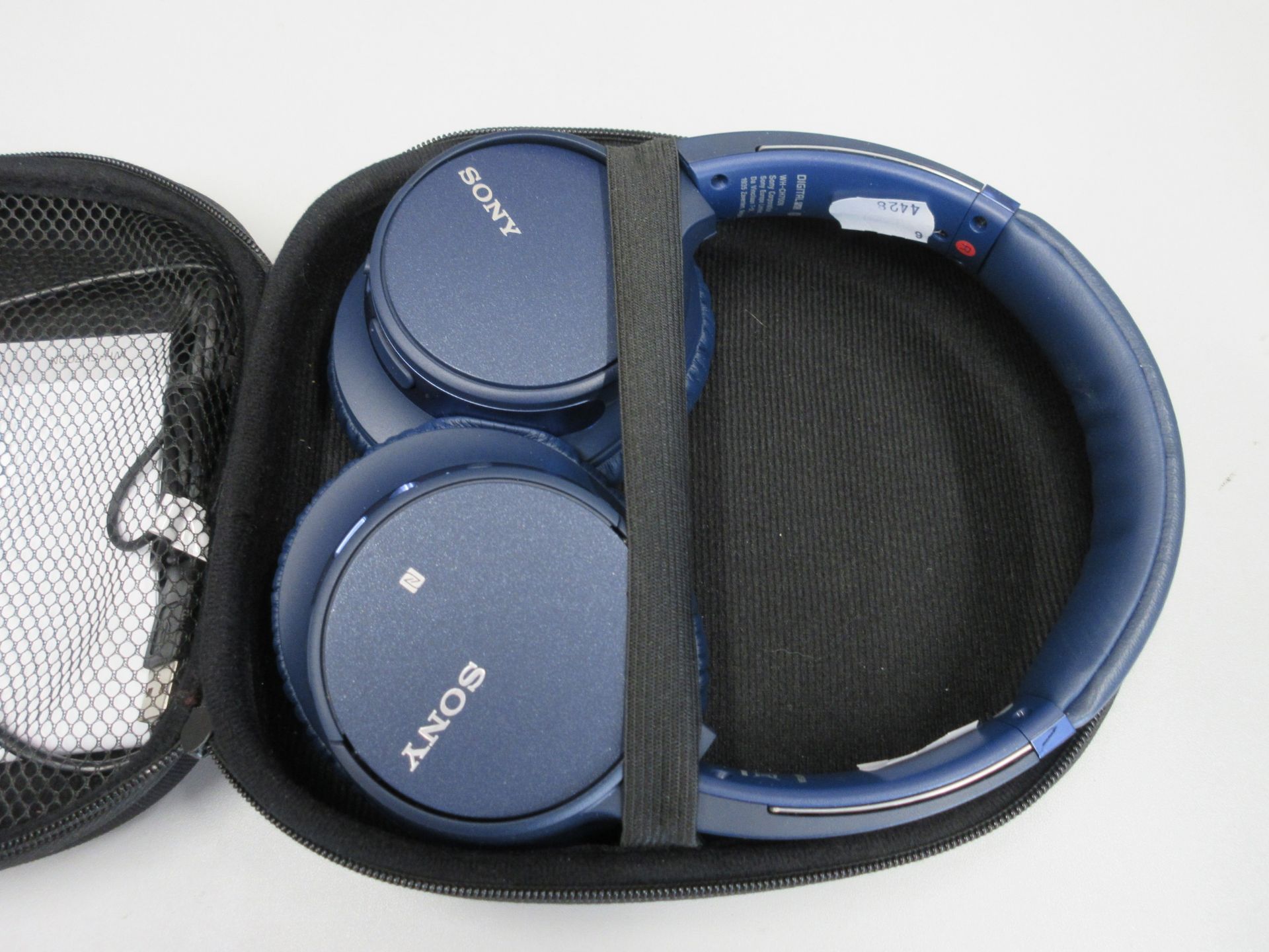 A pre-owned pair of Sony WH-CH700N Wireless Bluetooth Noise Cancelling Headphones in Blue with case.