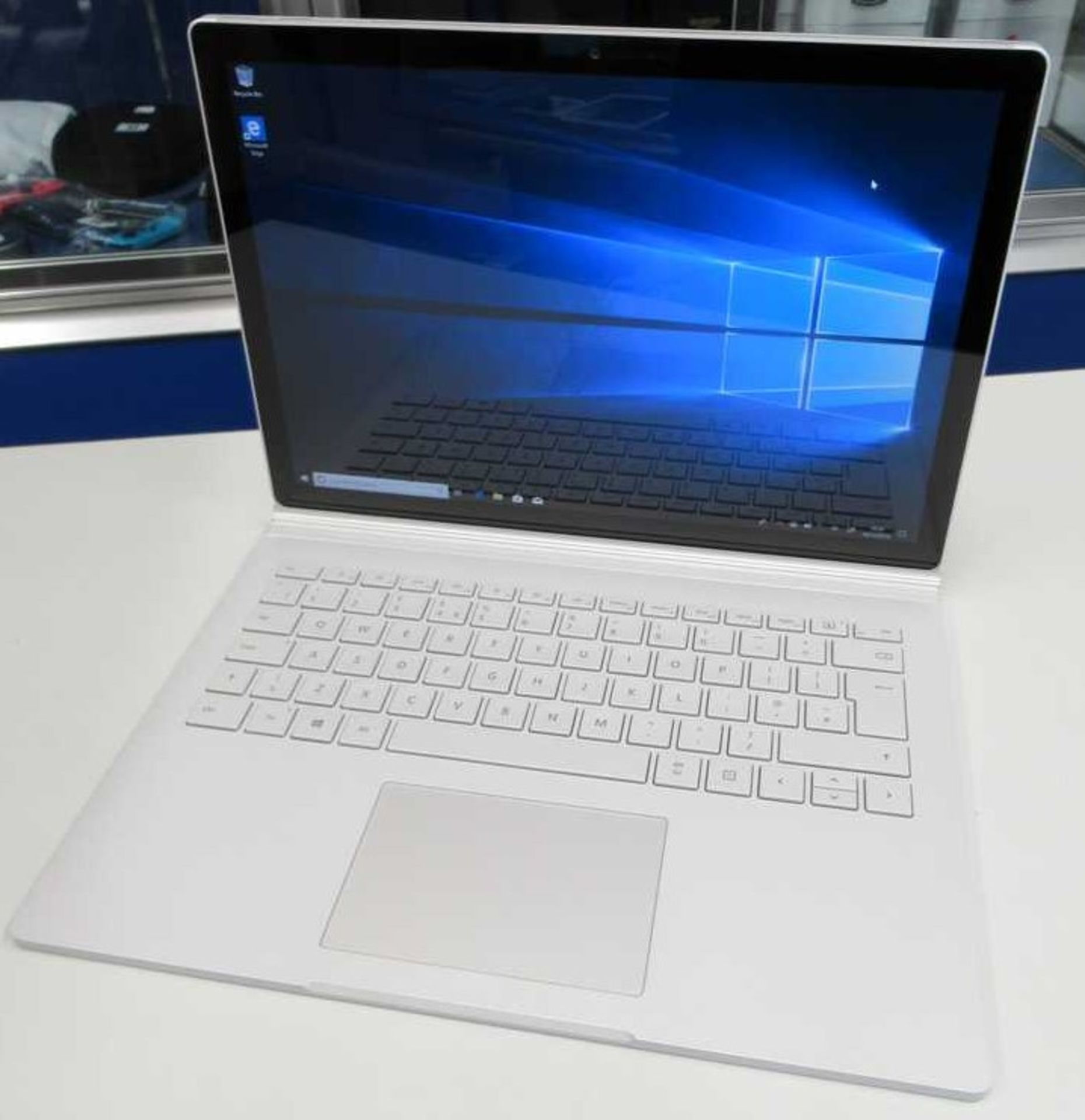 A pre-owned Microsoft Surface Book 2 13.5" Touchscreen Laptop in Silver with Intel i5-7300U