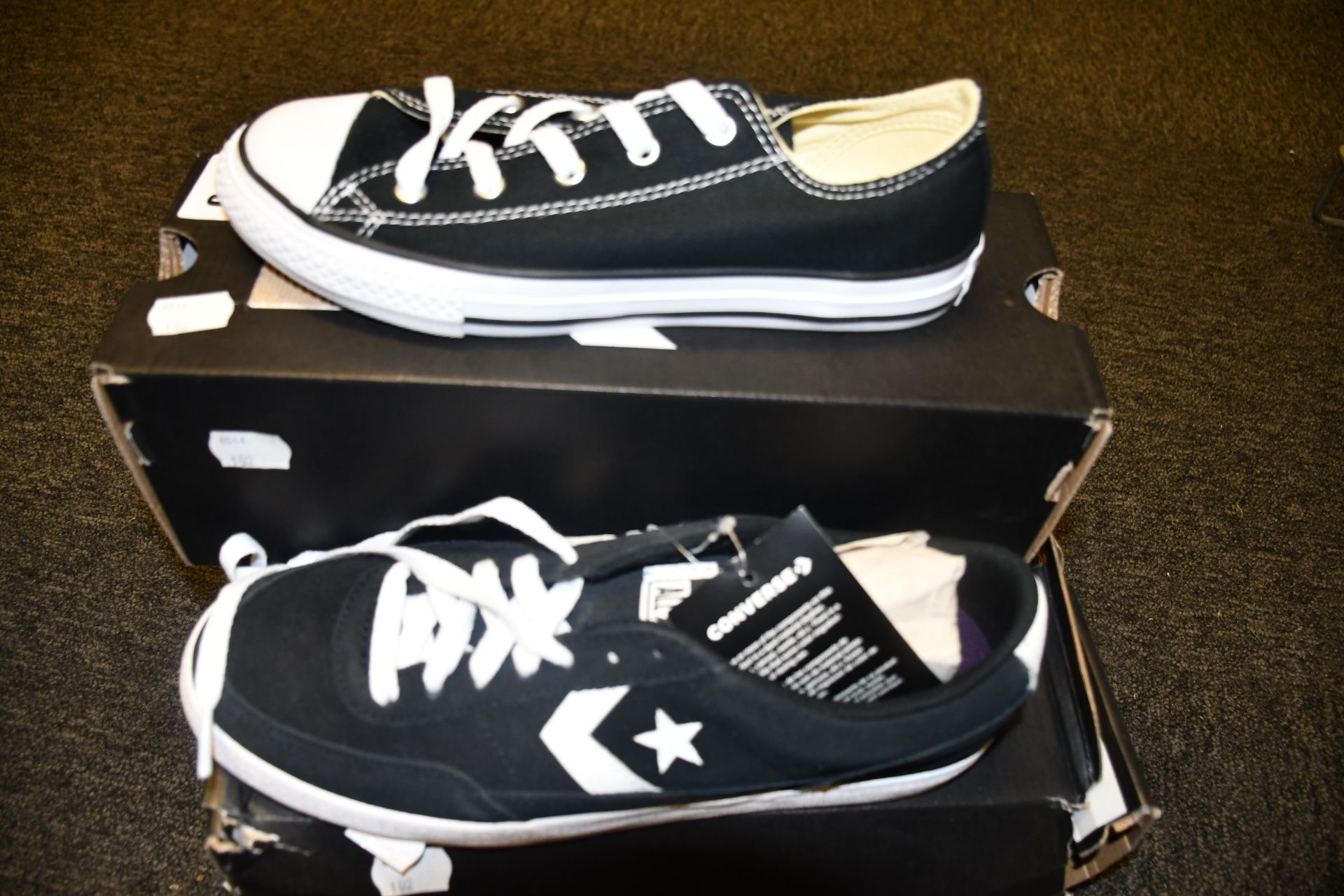 Two pairs of as new Converse footwear; All Star Ox (UK 2.5) and Net Star Classic (UK 7).