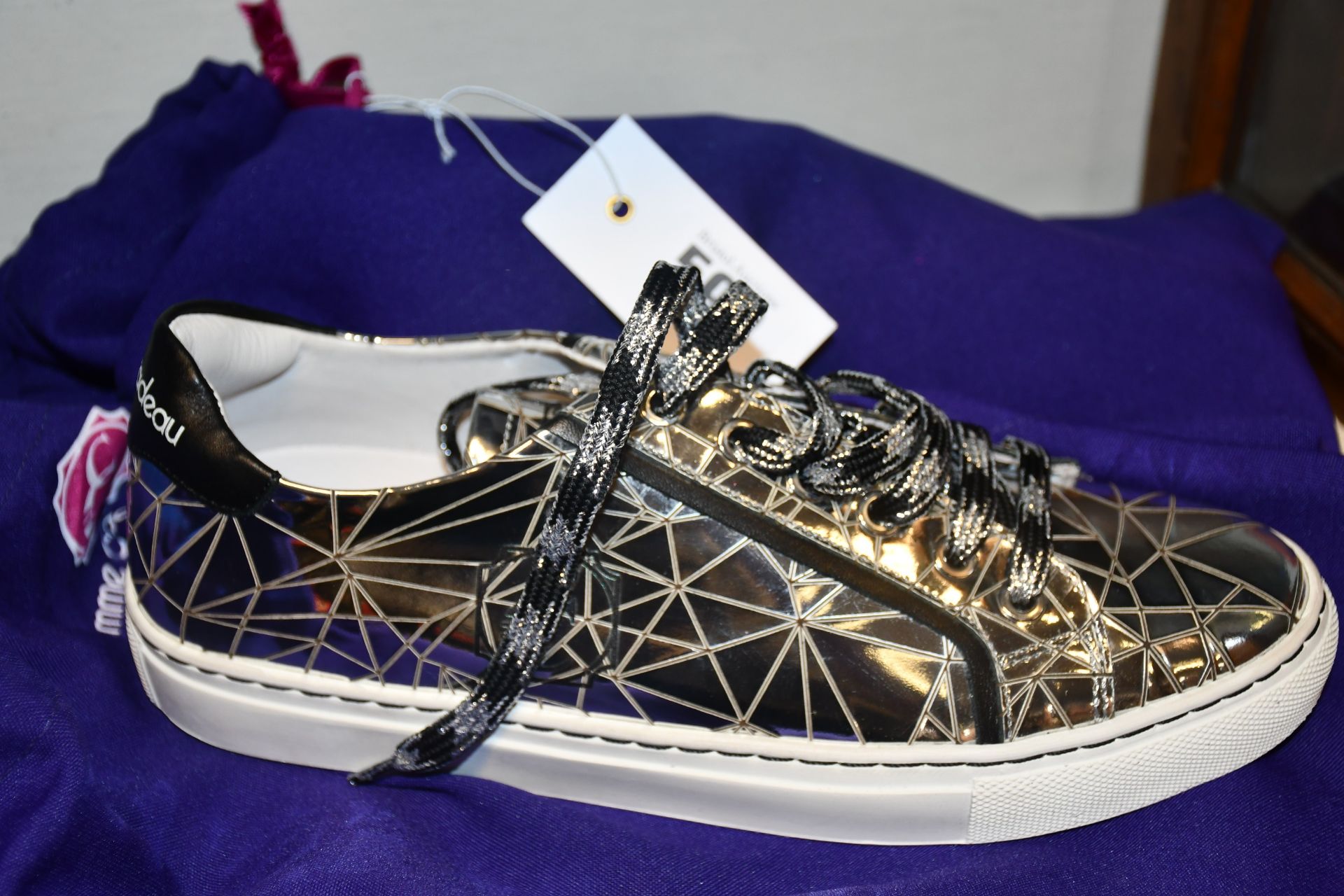 A pair of as new Emme Cadeau Nadia Mirror Mirror sneakers (EU 38 - RRP $265).