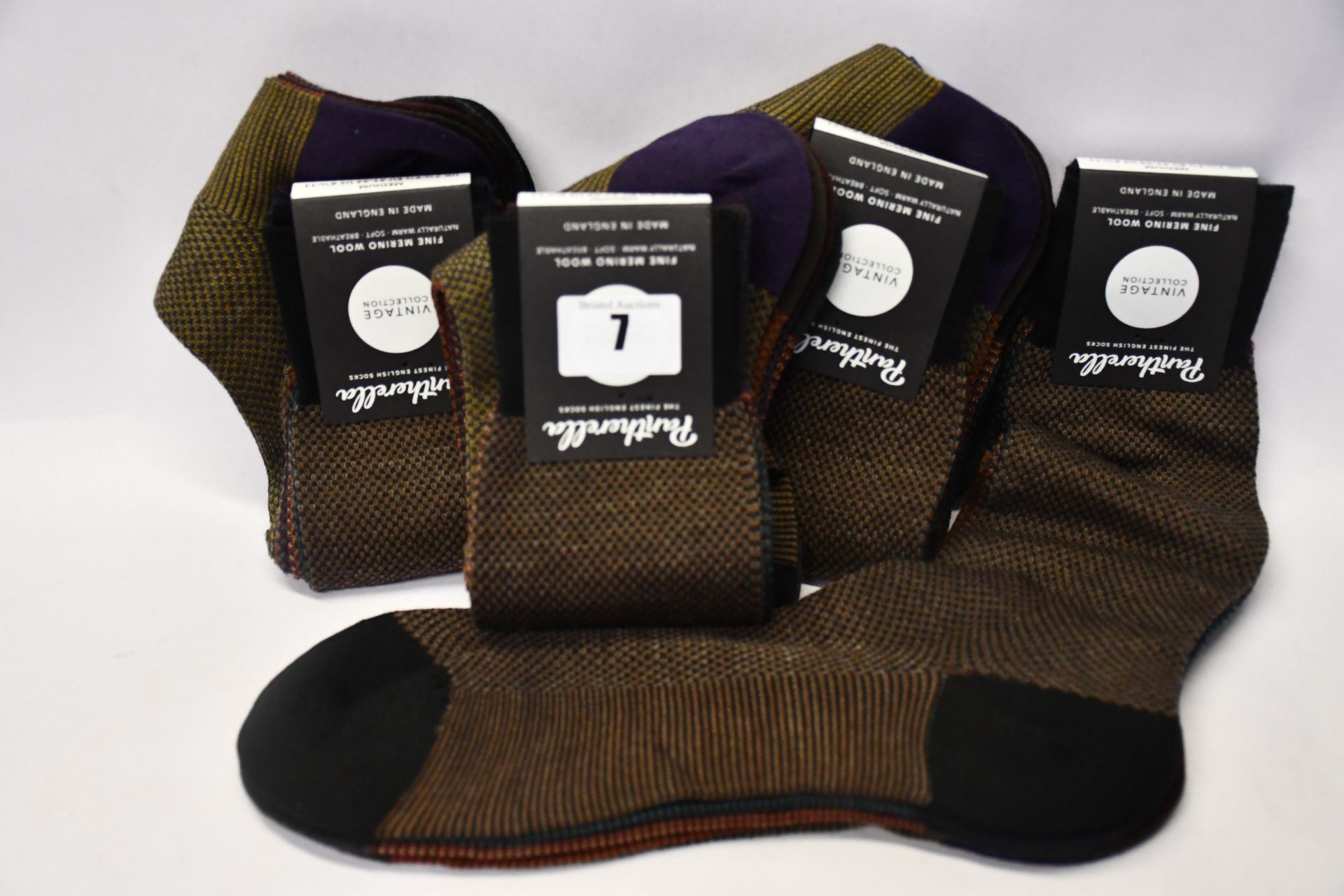 Eight pairs of as new Pantherella Blenheim fine merino wool socks.