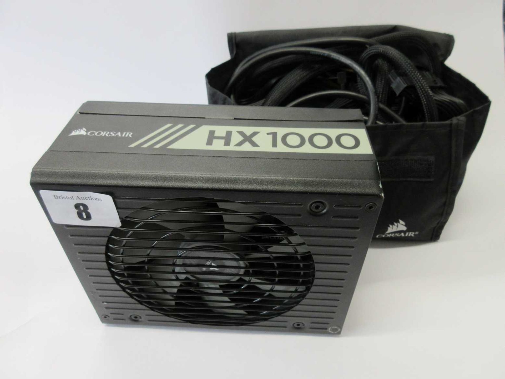 A pre-owned Corsair HX1000 1000W Modular Power Supply Unit with assorted cables (Model: RPS0076 Part