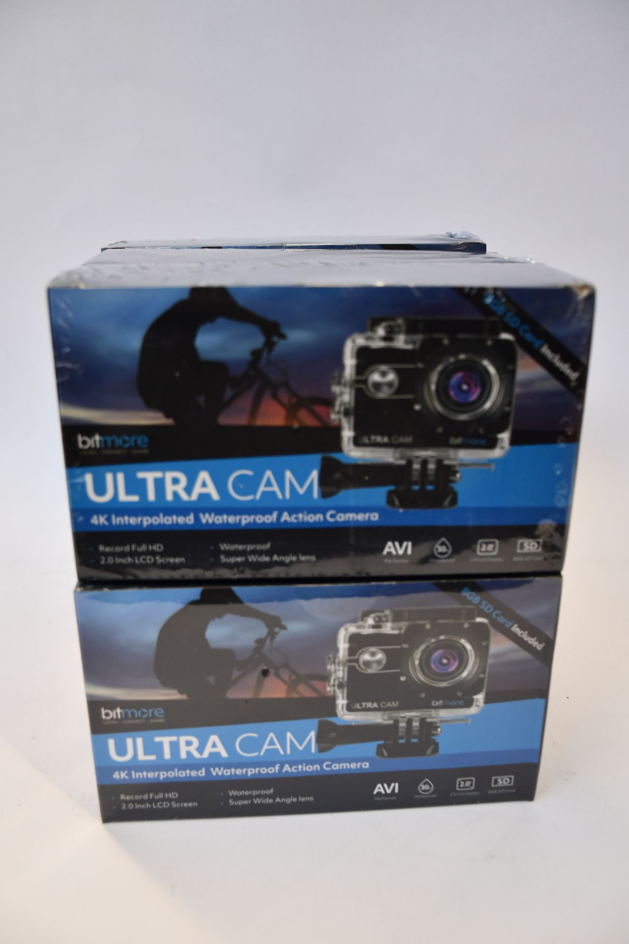 Eight boxed as new Bitmore UltraCam (4K interpolated waterproof action camera, BM-4K03H).