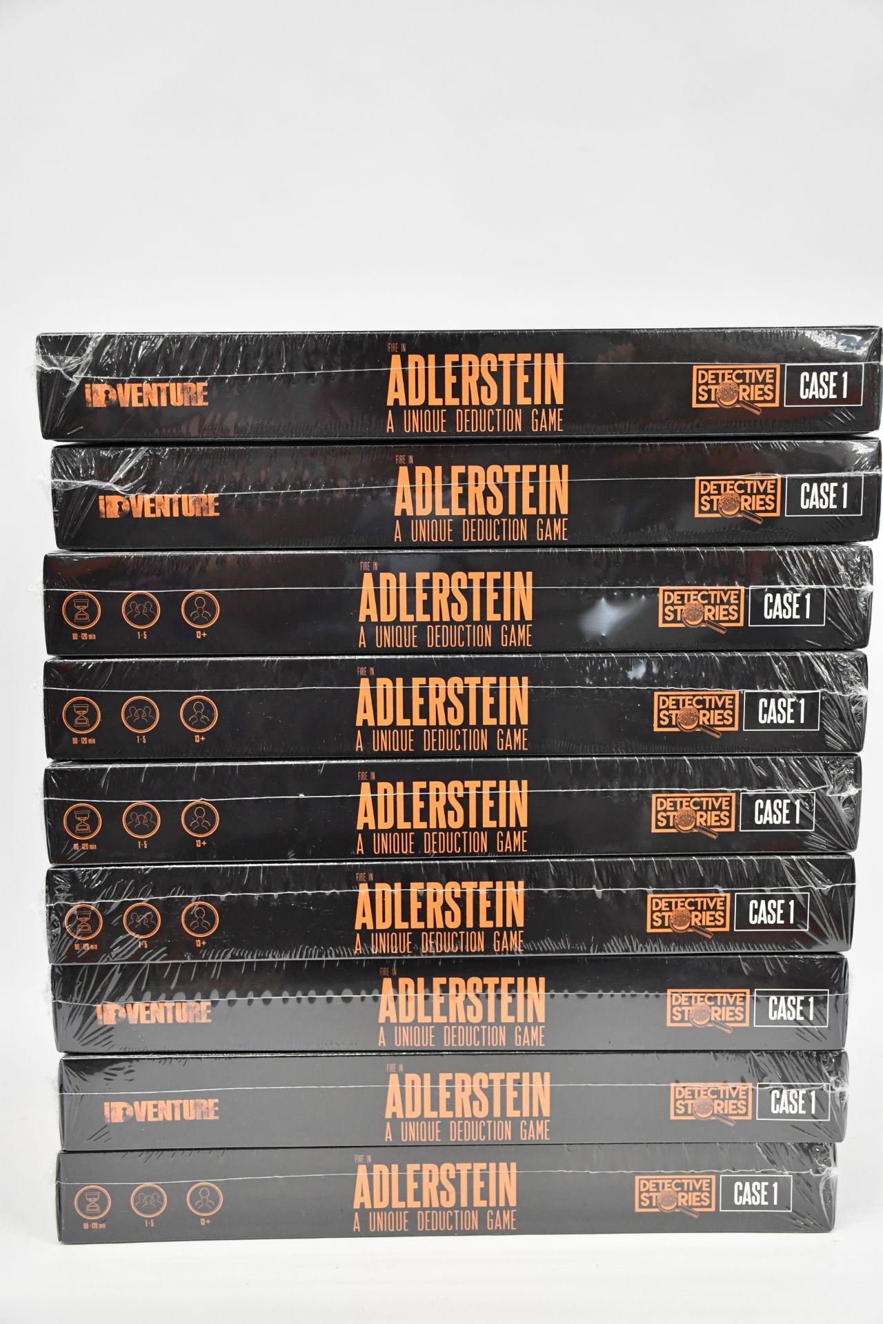 Nine boxed as new Detective Stories Fire in Adlerstein board games.