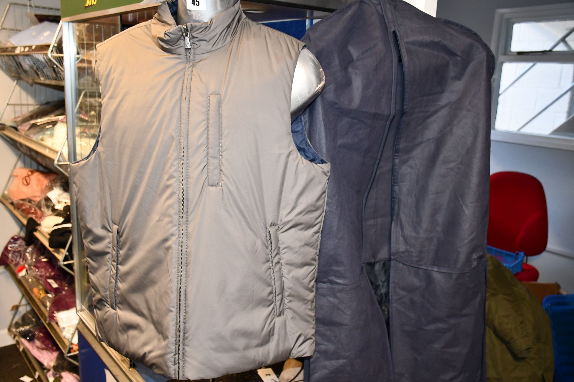 An as new Brooks Brothers reversible coat Grey/Blue (L).