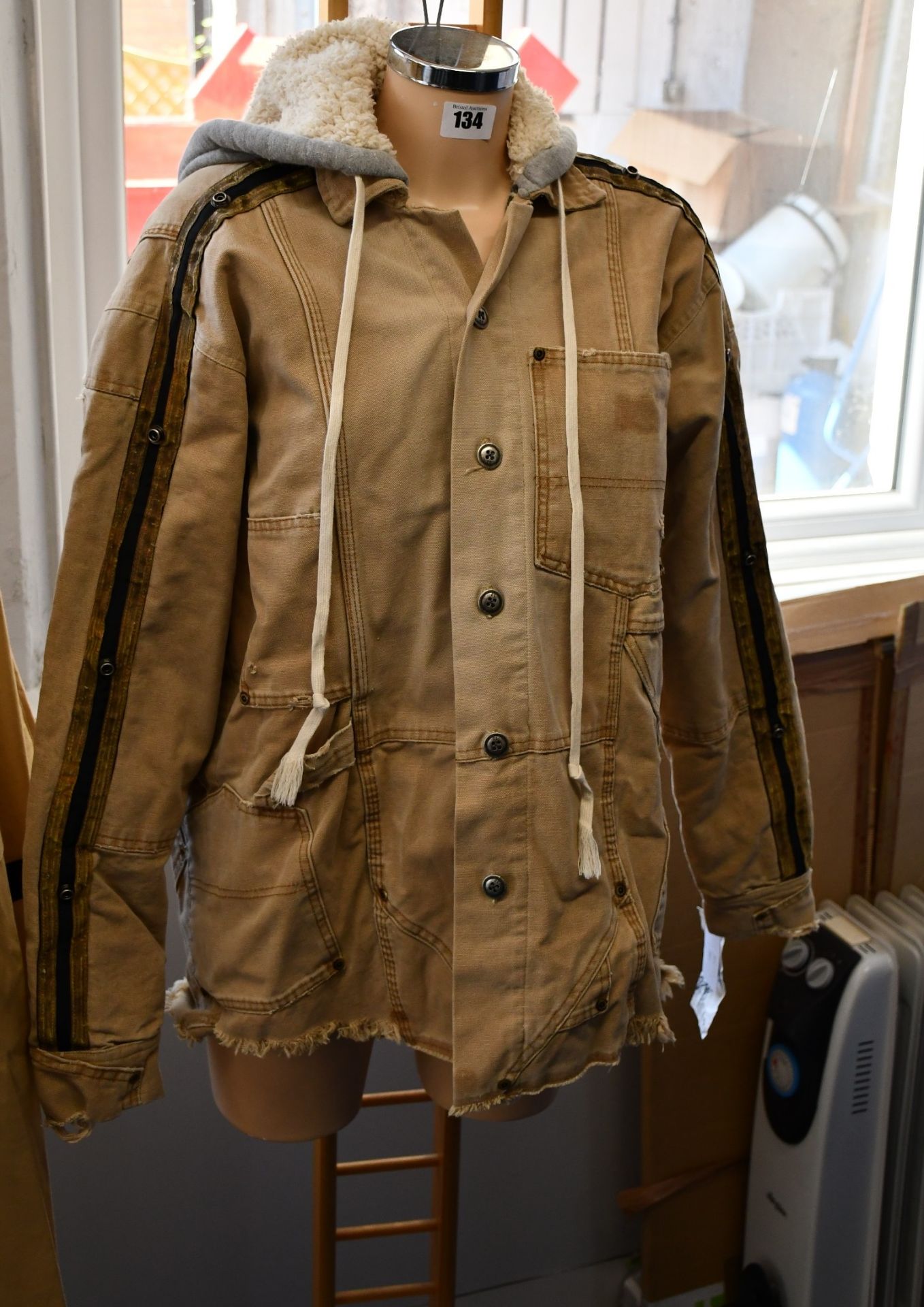 An as new Greg Lauren Canvas Royal work jacket (Size 2 - RRP £1200).