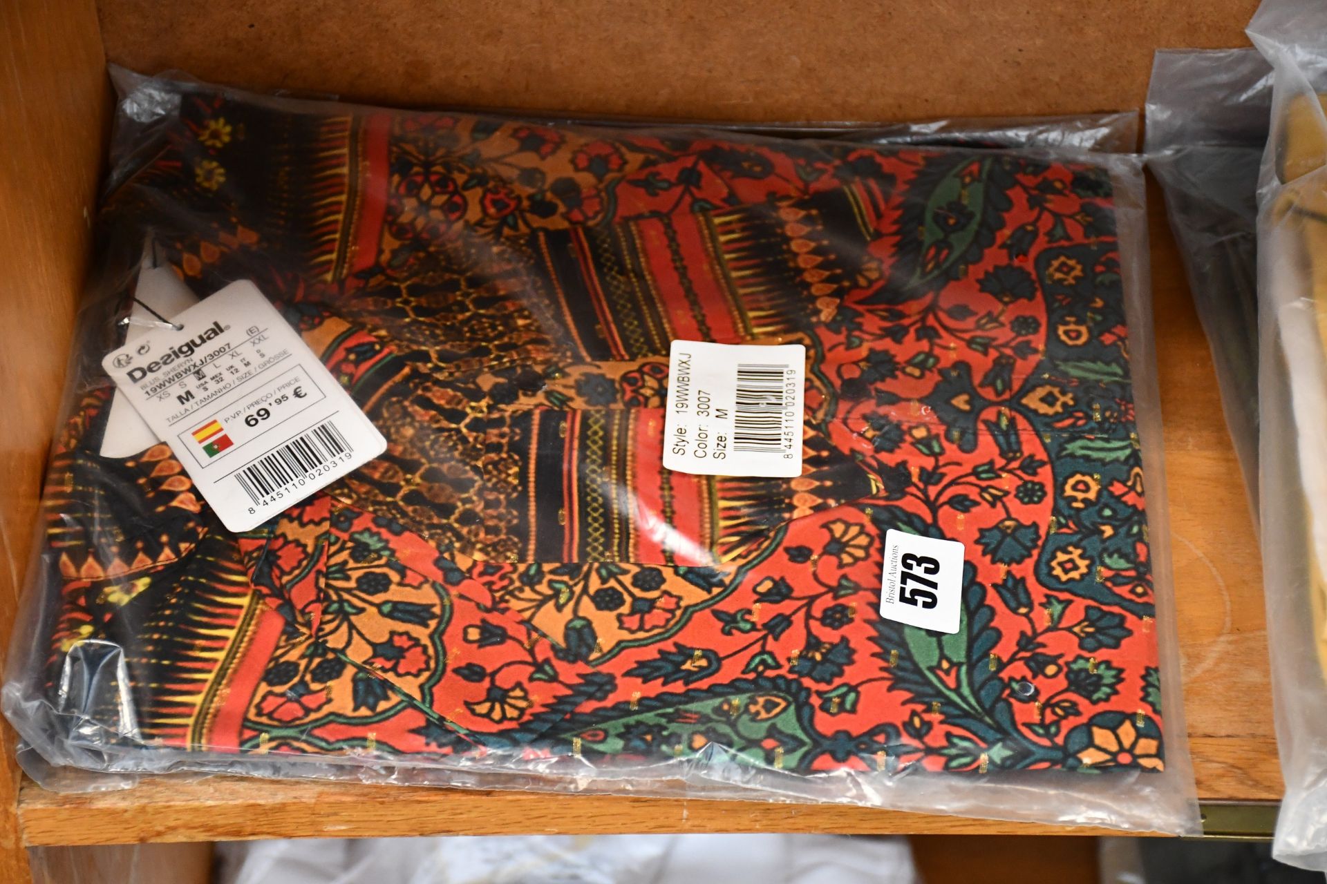 Two as new Desigual Sheryn blouses (UK 12, 14 - RRP €70 each).