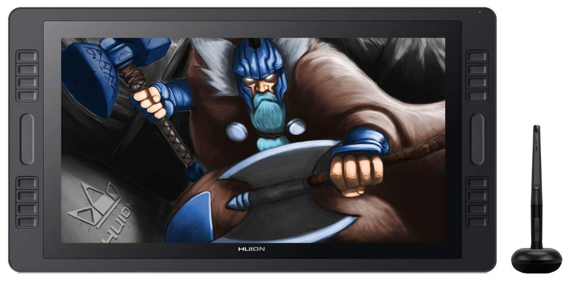 A boxed as new Huion Kamvas PRO 20 Graphics Drawing Tablet Monitor. 19.5 inch HD screen. Battery-