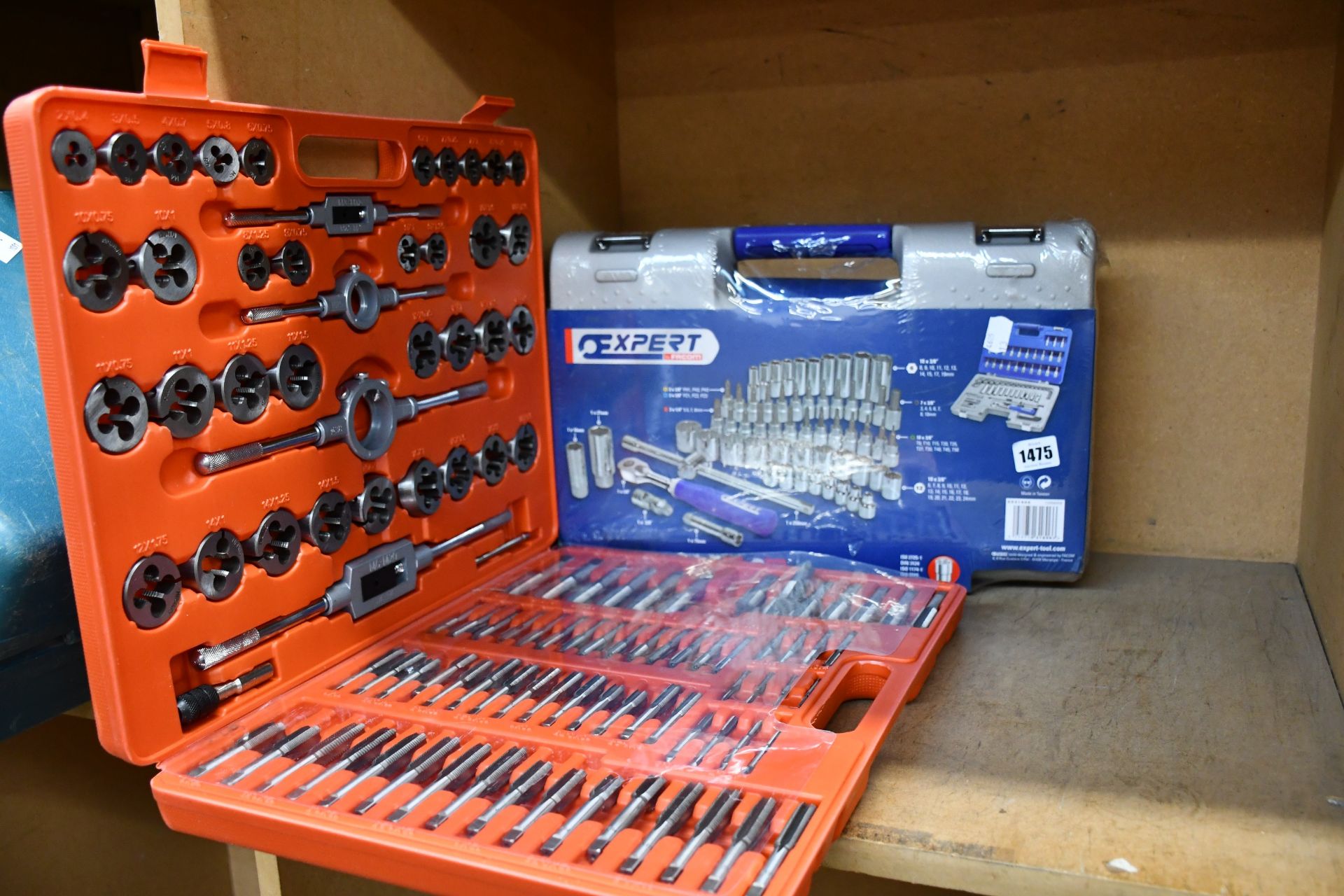 One boxed as new Fafcom 61-piece socket set together with a tap and dye set.