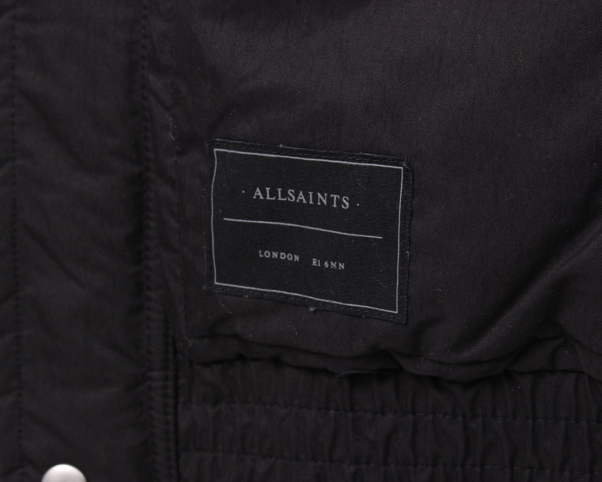 One man's as new All Saints Hadley puffer coat in black (M). - Image 4 of 6