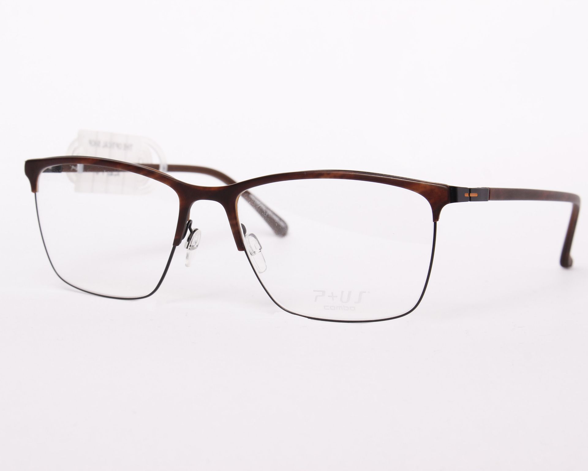 A pair of as new P+US Combo glasses frames with clear glass (RRP £210).