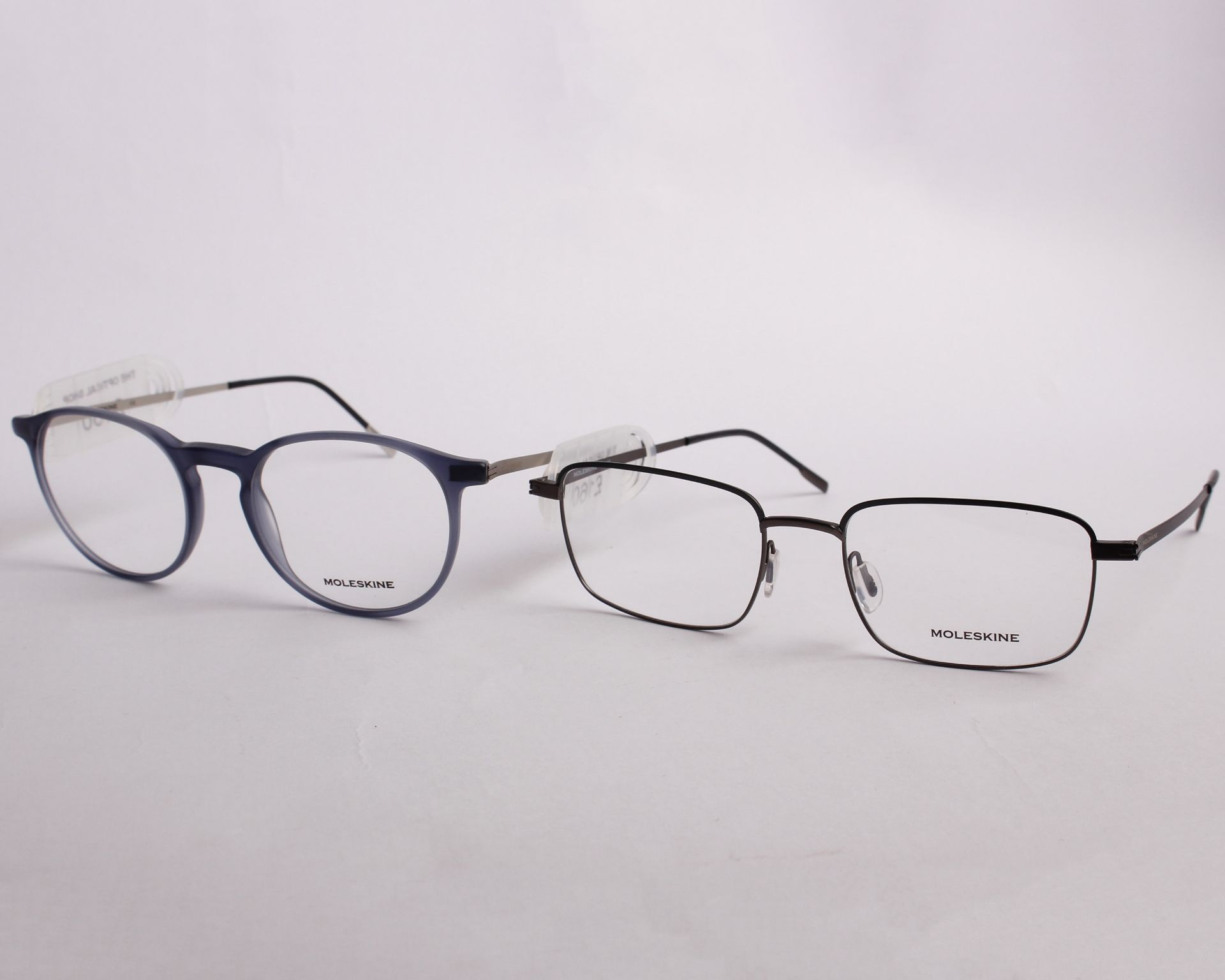 Two pairs of as new Moleskine glasses frames with clear glass (RRP £160 each).