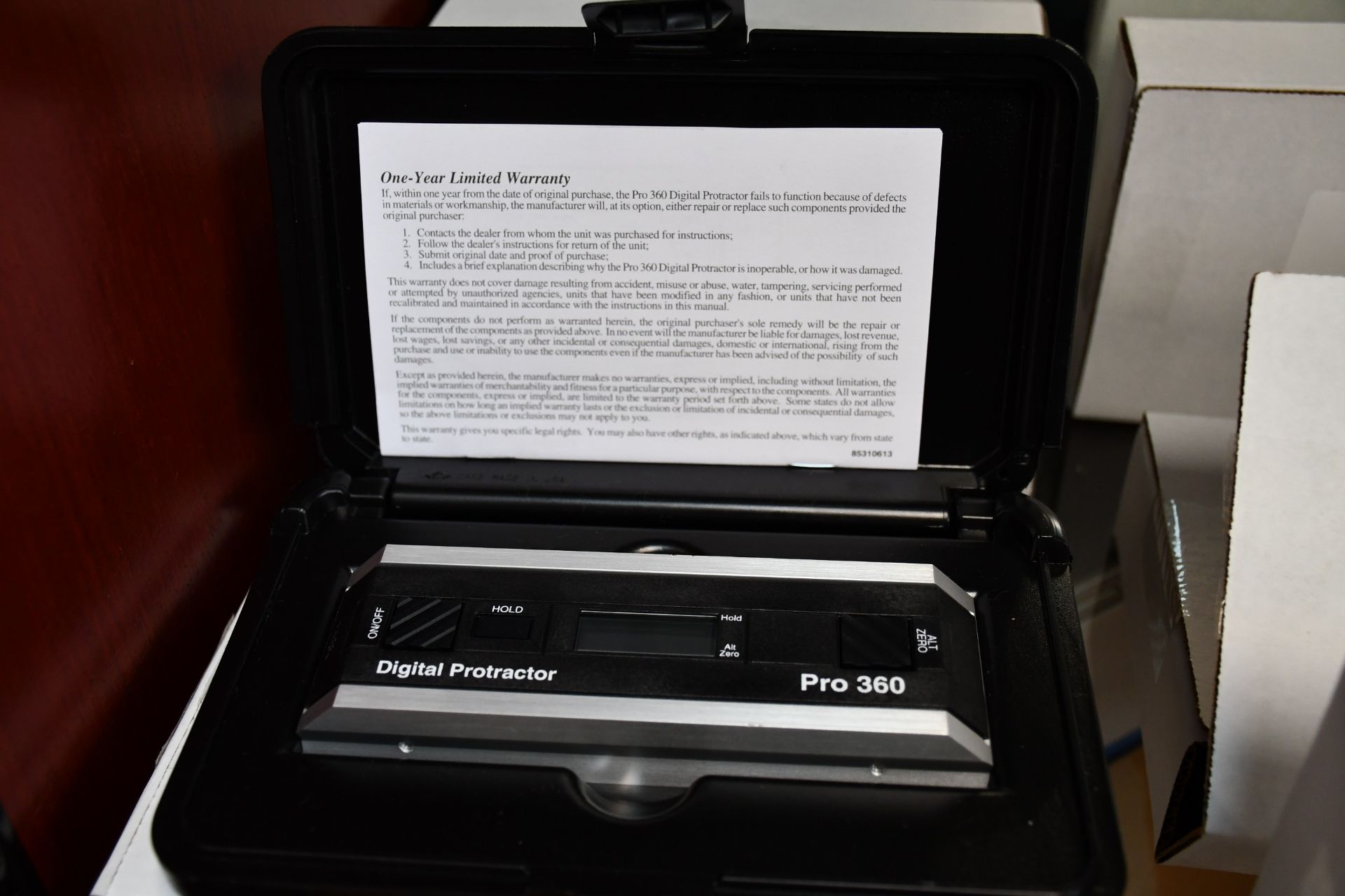 One boxed as new PRO 360 digital protractor (360 degree).