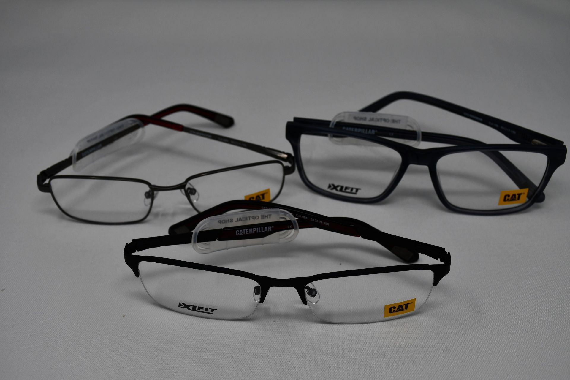 Seven pairs of as new Caterpillar glasses frames with clear glass to include CTO Foreman, CTO