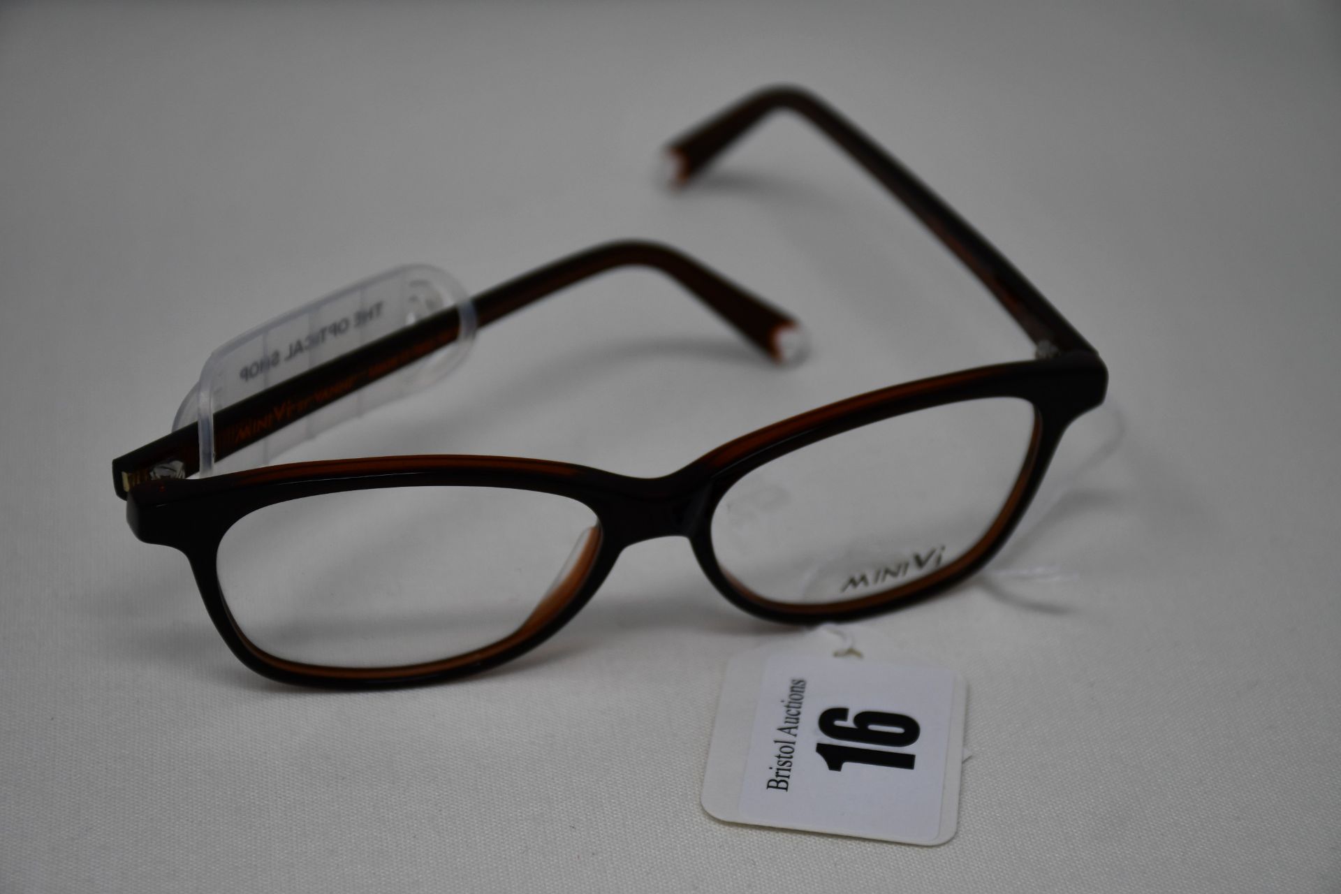 A pair of as new MiniVi glasses frames with clear glass (RRP £240).