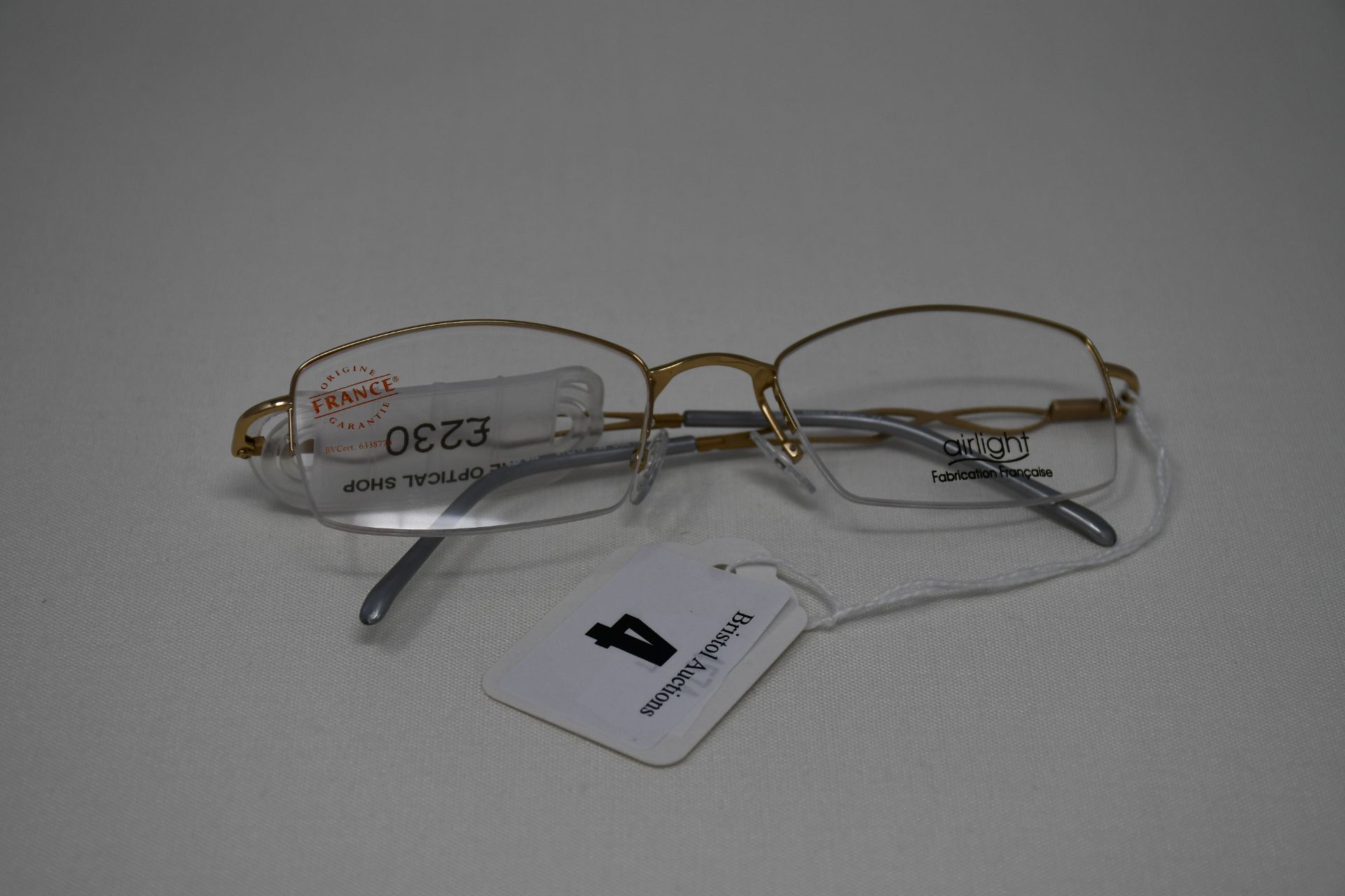 A pair of as new Airlight glasses frames with clear glass (RRP £230).