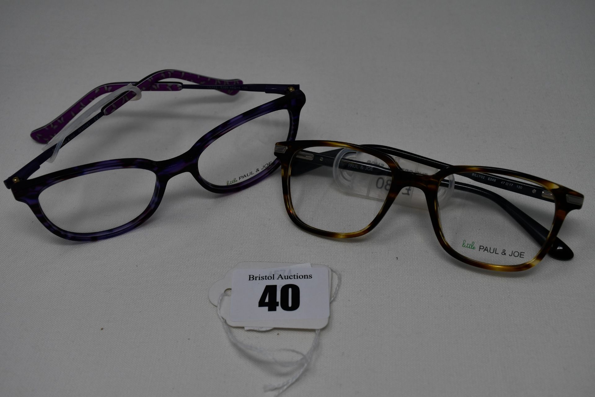 Two pairs of as new Little Paul & Joe glasses frames with clear glass (RRP £180 each).