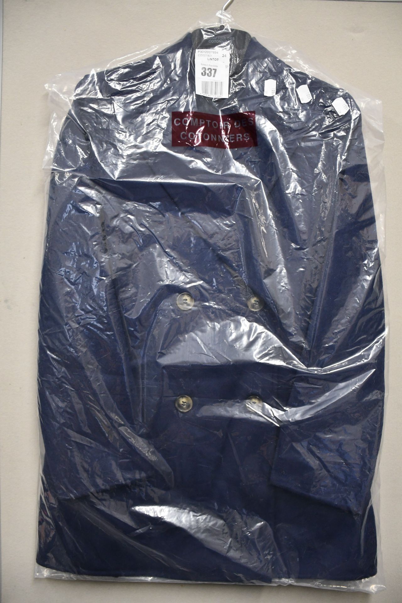 An as new Comptoir De Cotonniers Lintot coat in maritime blue (Size 34 - RRP £280).