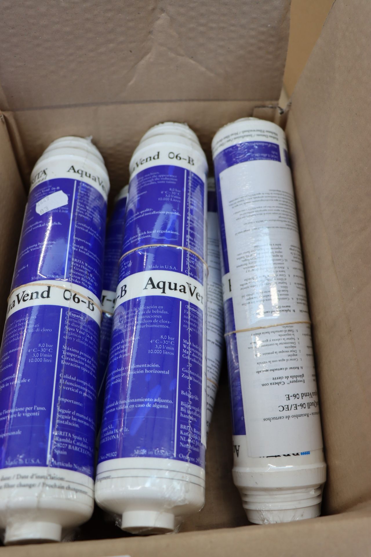 Five Brita AquaVend 06-B replacement water filter cartridges (Without heads).