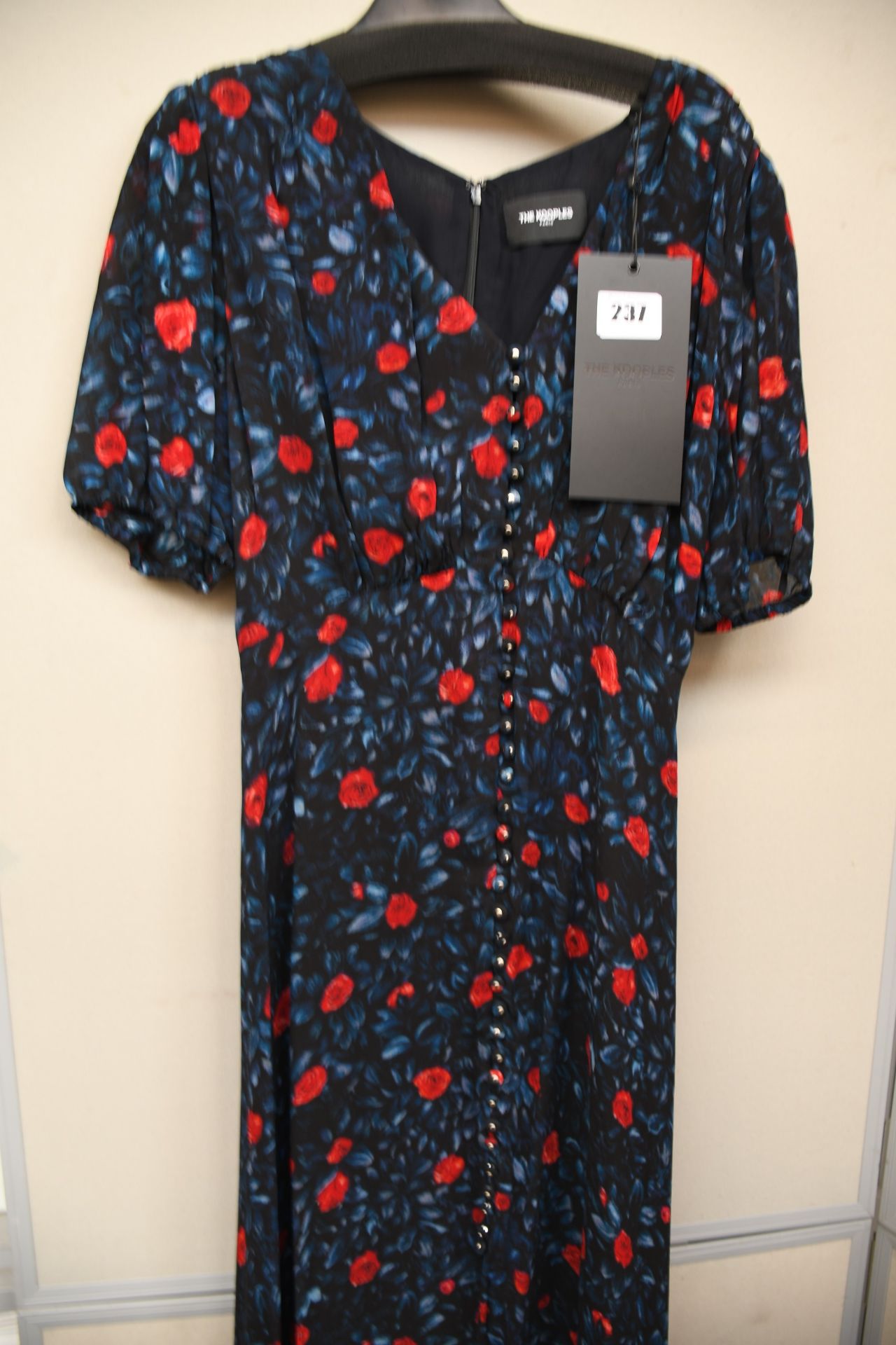 An as new The Kooples Poison Roses on Georgette dress (Size 1 - RRP £318).