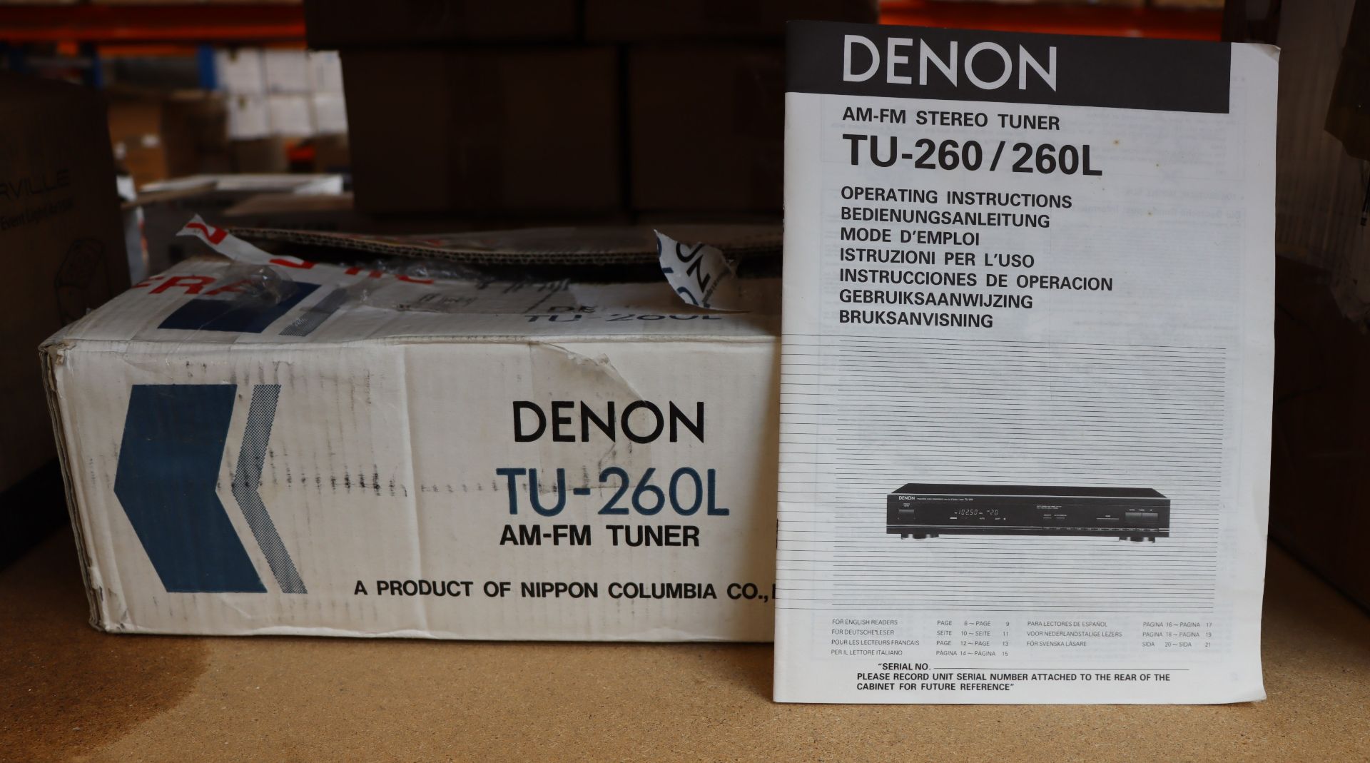 One boxed Denon TU-260L AM-FM Stereo Tuner.