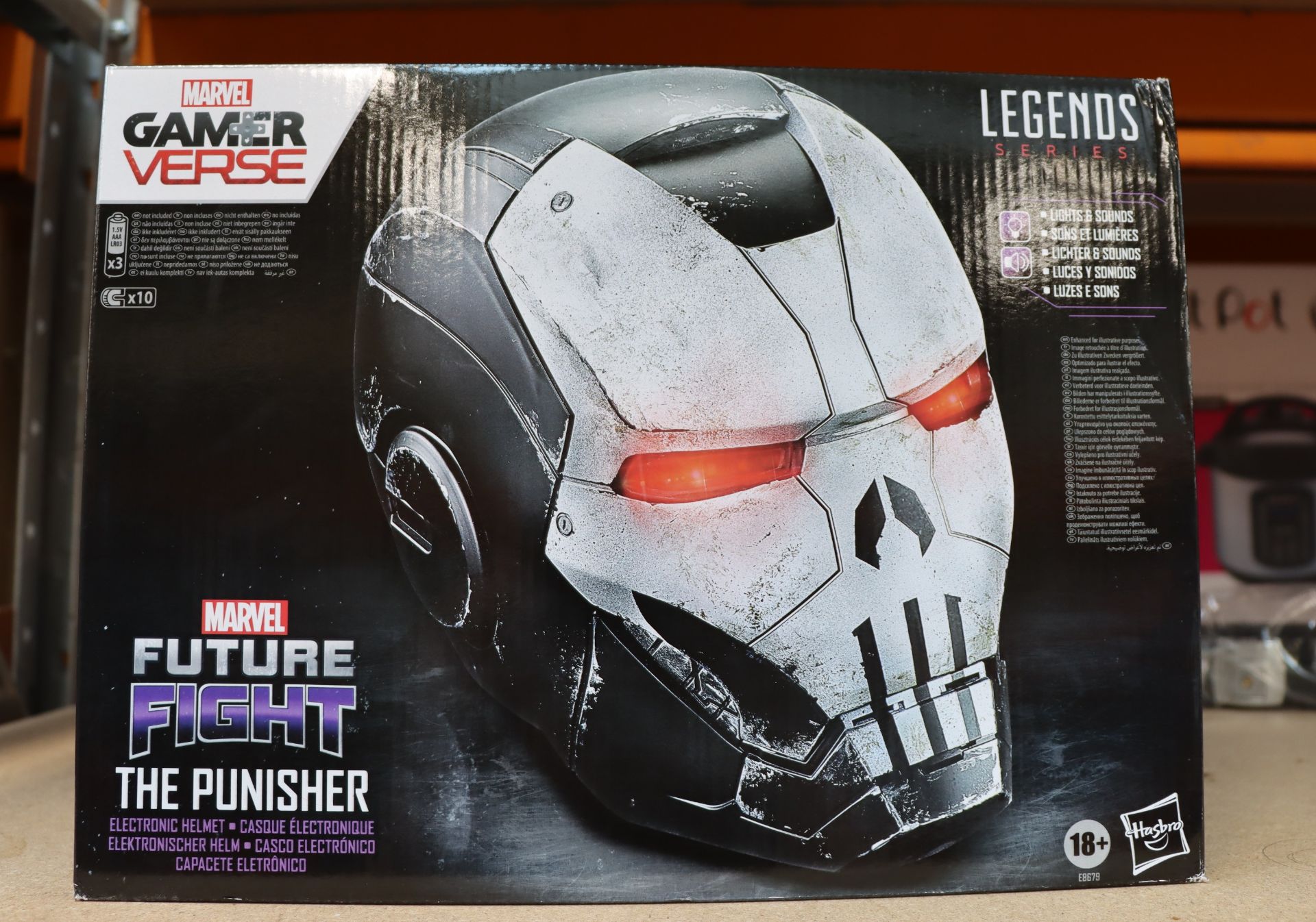 One as new Marvel Legends Punisher Gamer Verse electronic helmet.