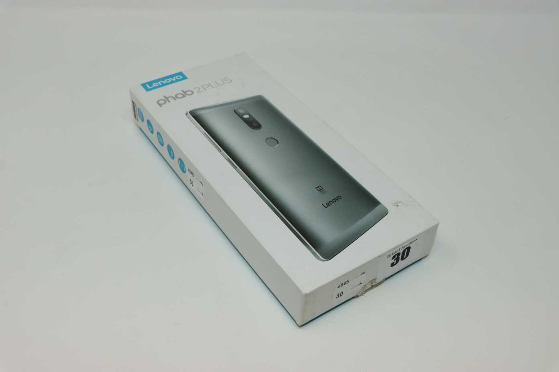 A pre-owned Lenovo PHAB 2 PLUS 32GB 6.4" Smartphone in Gunmetal Grey (Unlocked, Boxed, No Charger