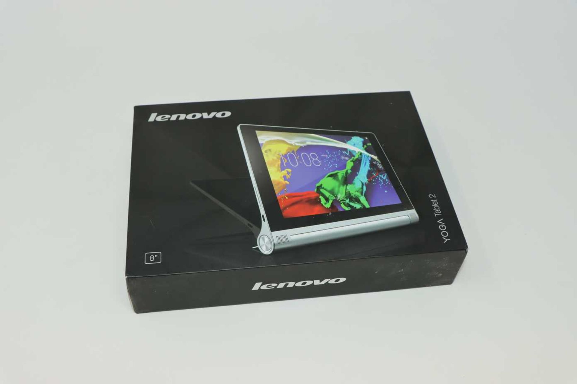A pre-owned Lenovo YOGA Tablet 2-830F 16GB in Platinum (FRP clear, Boxed, No charger included).