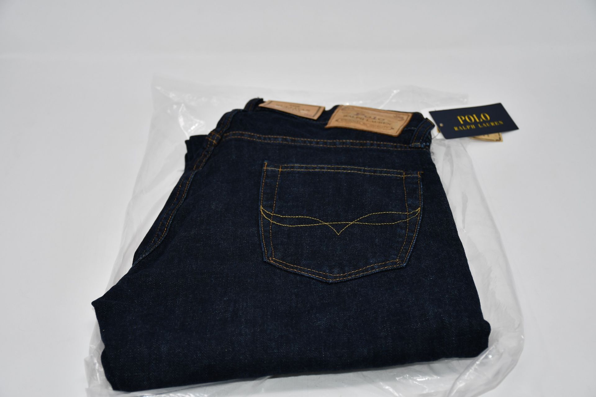 A pair of as new Ralph Lauren Polo The Sullivan Slim stretch blue jeans (Size 30 x 32).