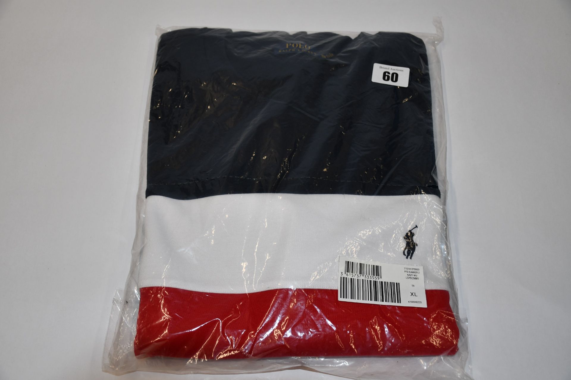 An as new Ralph Lauren Polo navy/red /white summer sweatshirt (Size XL).