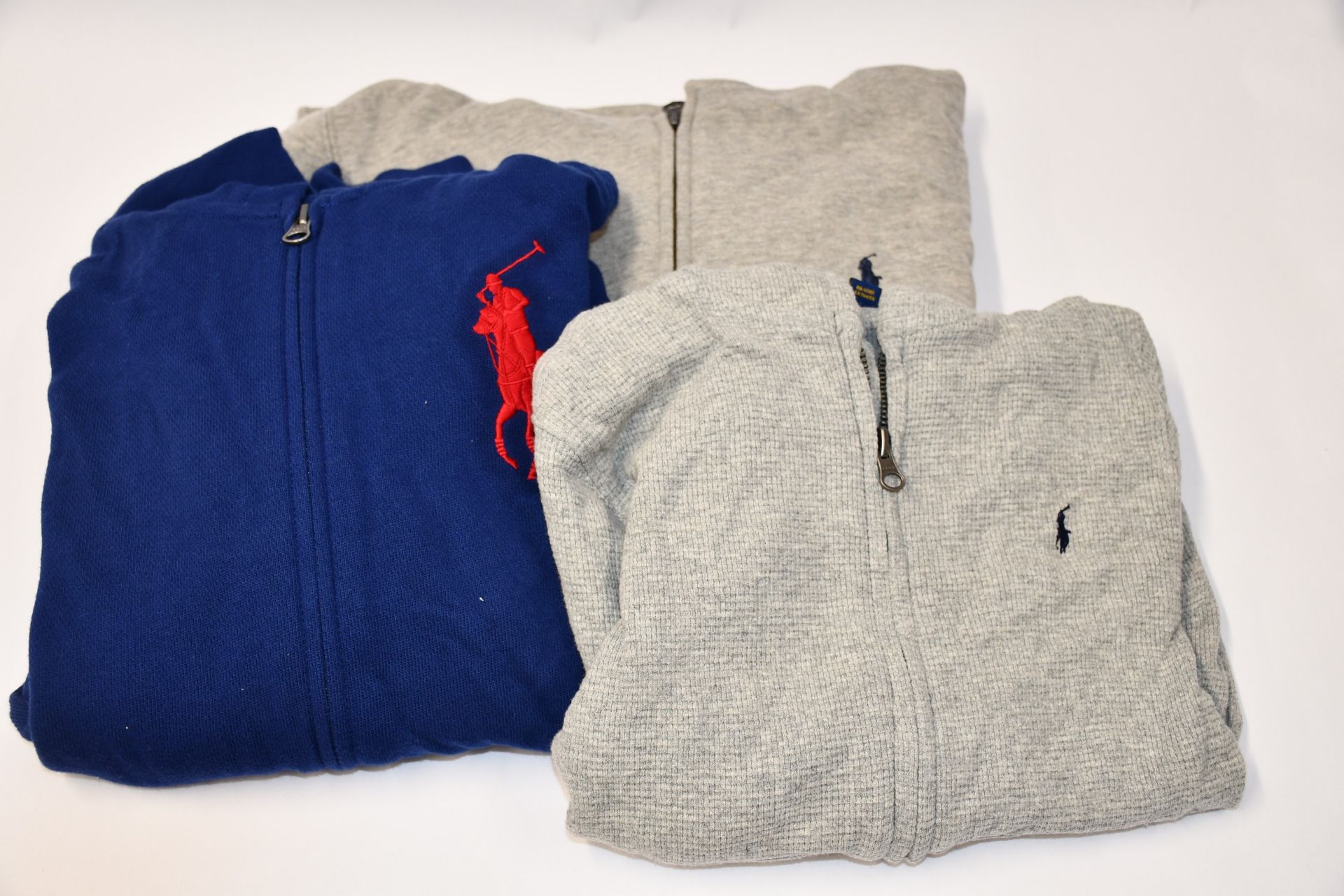 Three as new children's Ralph Lauren full zip hoodies (Sizes 6, (10-12) ).