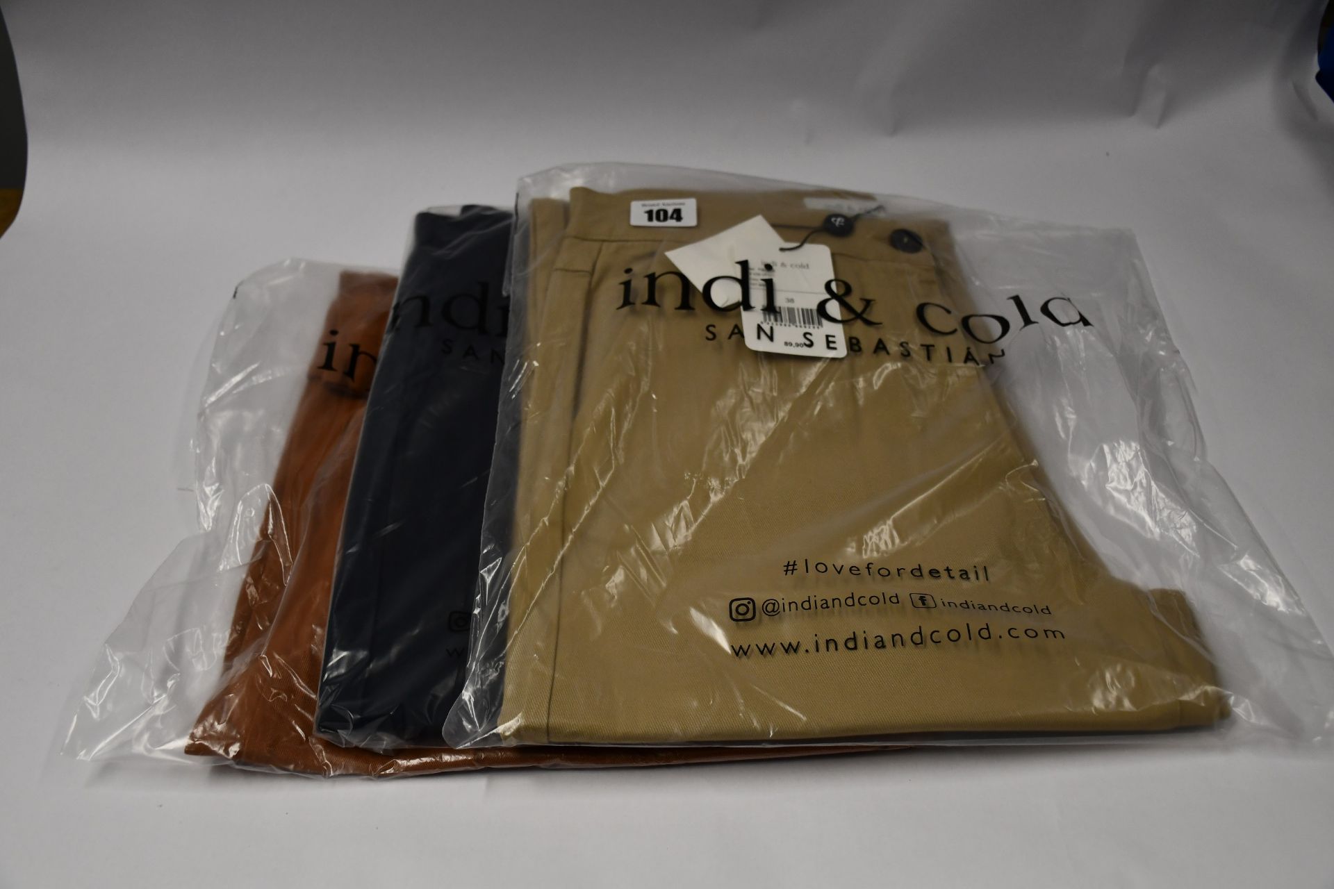 Three pairs of women's as new Indi & Cold Pantalon trousers (All 38).