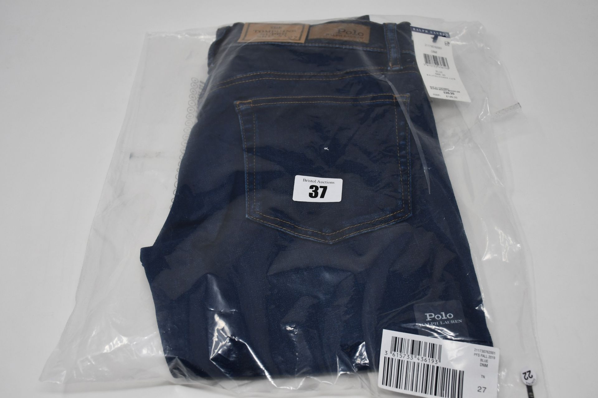 A pair of as new Ralph Lauren The Tompkins super skinny blue jeans (Size 27).