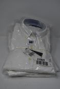 Three as new Ralph Lauren white oxford slim fit shirts (Size small).