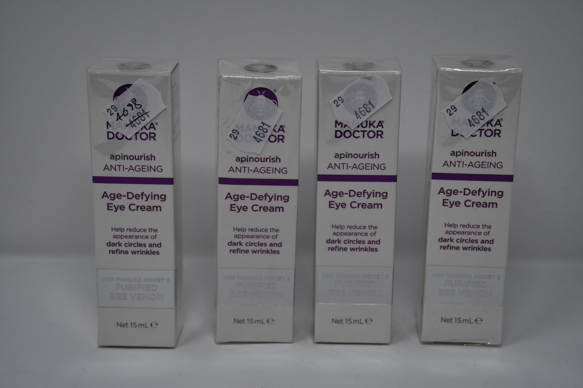 Boxed as new Manuka Doctor Apinourish Anti-Ageing Age-Defying Eye Cream (15 ml. Approximately 30