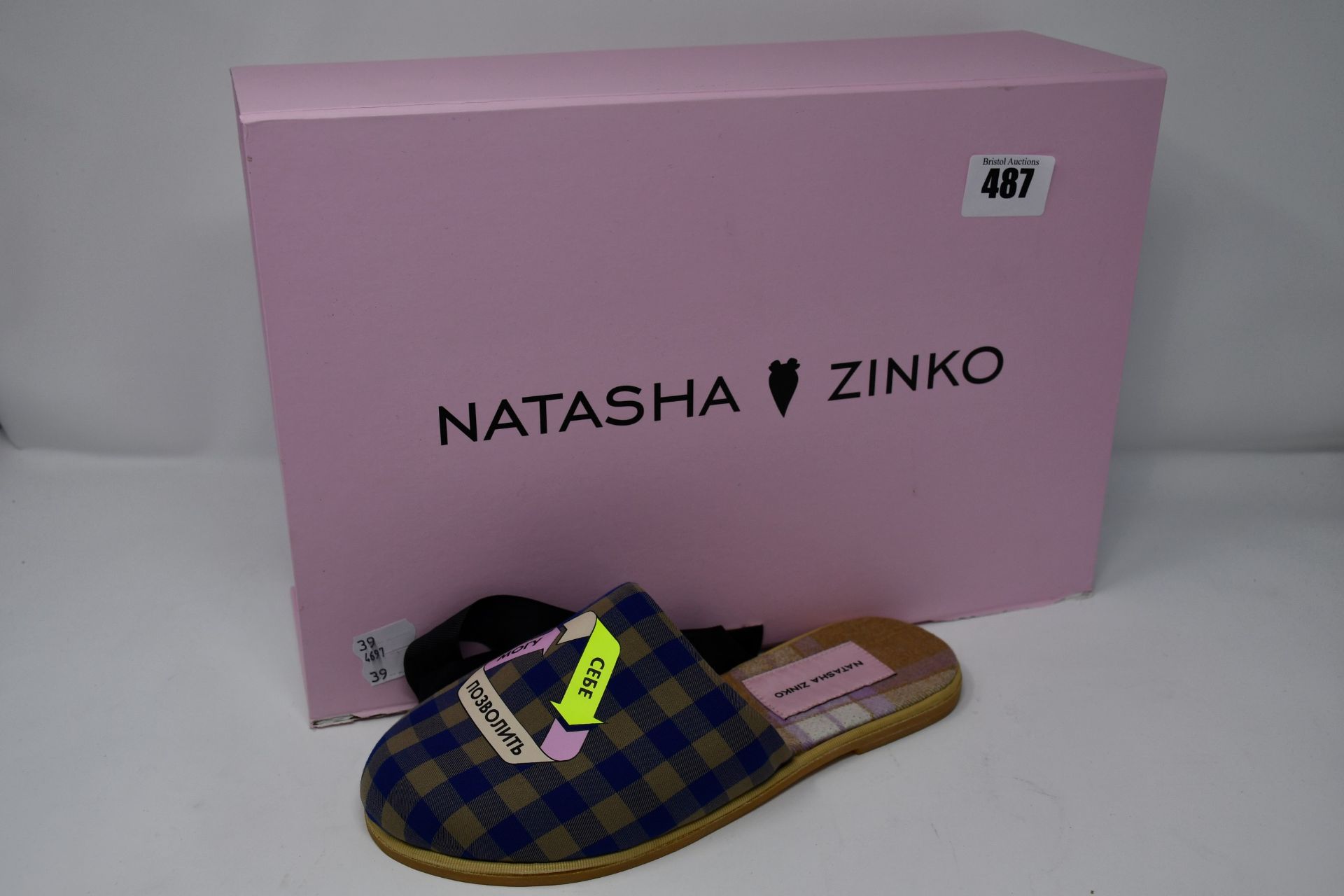 A pair of as new Natasha Zinko Mogu Sebe slippers (Size 37?).