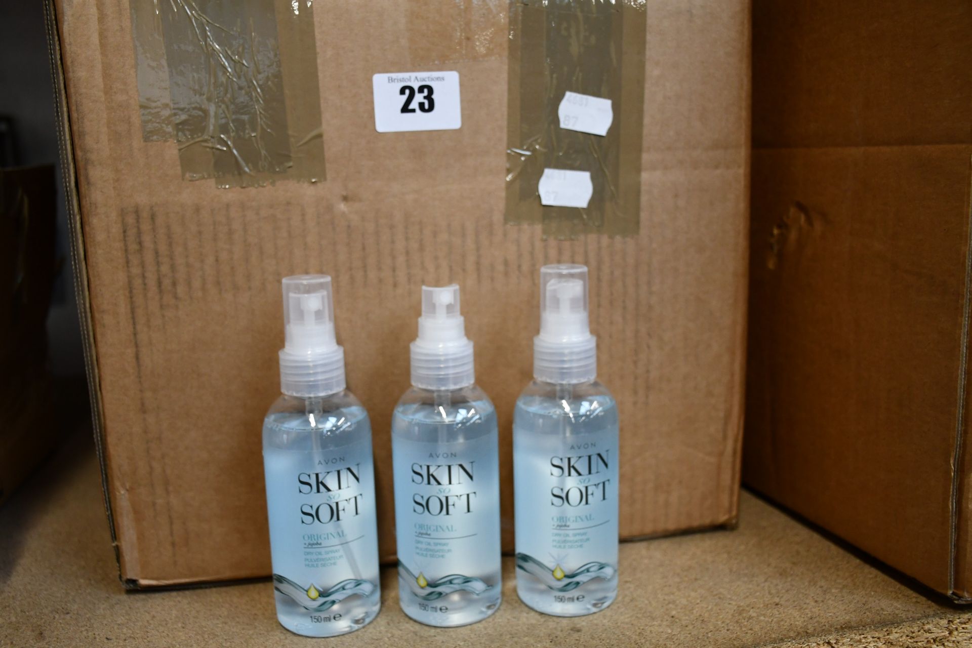 A large quantity of Avon Skin So Soft Original dry oil spray (Approximately 140 x 150ml).