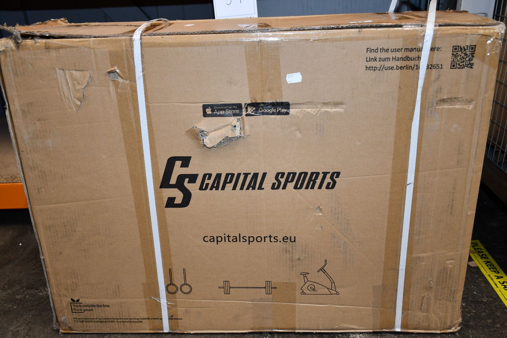 One boxed as new Capital Sports Evo air home exercise bike trainer (Model: FIT17-Evoair-BL).