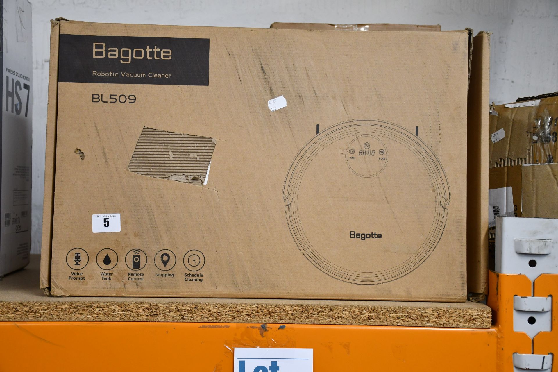 One boxed Bagotte robotic vacuum cleaner (Model: BL509).