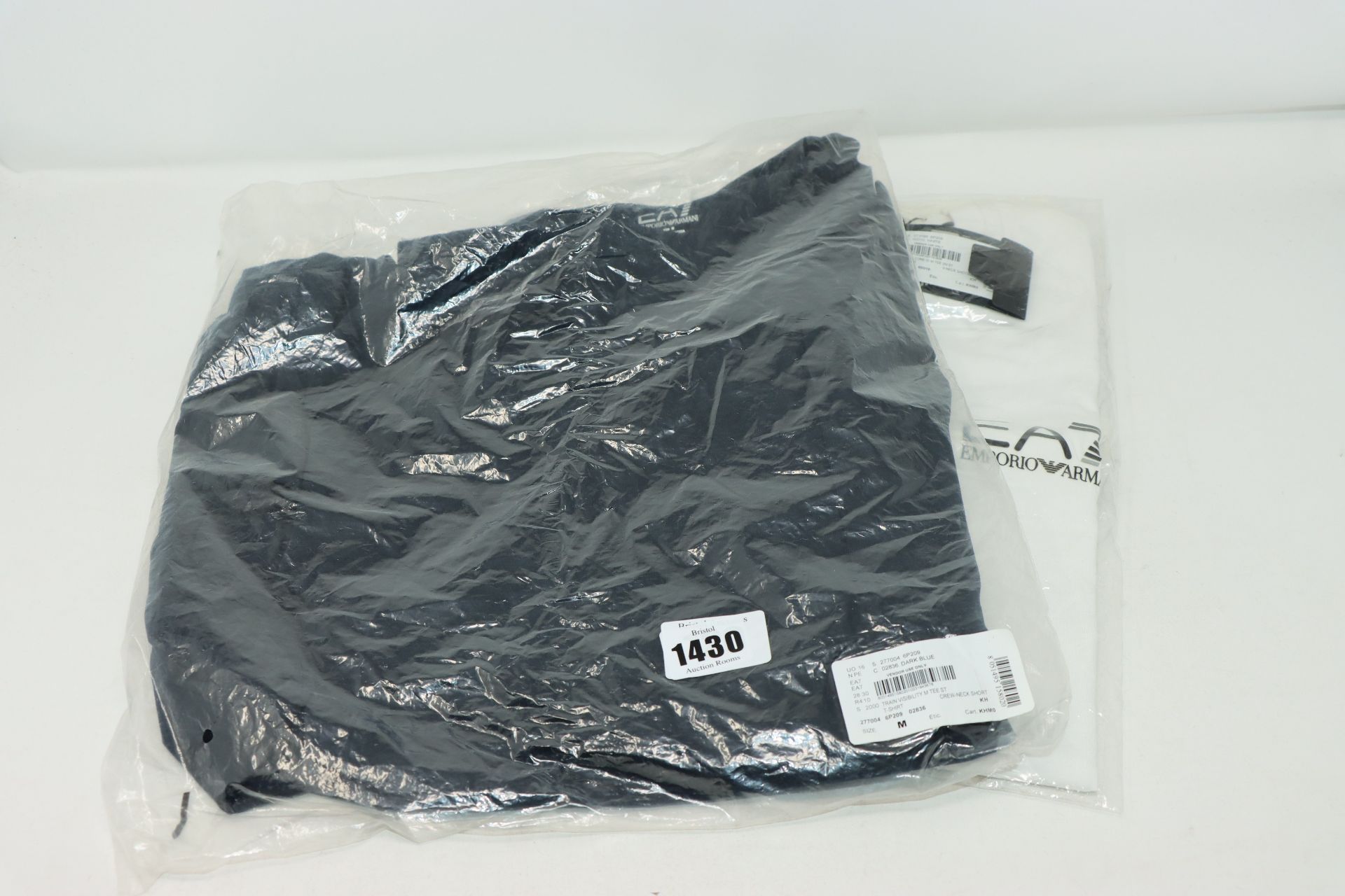 Two as new Emporio Armani EA7 t-shirts, one black and one white (Both M).
