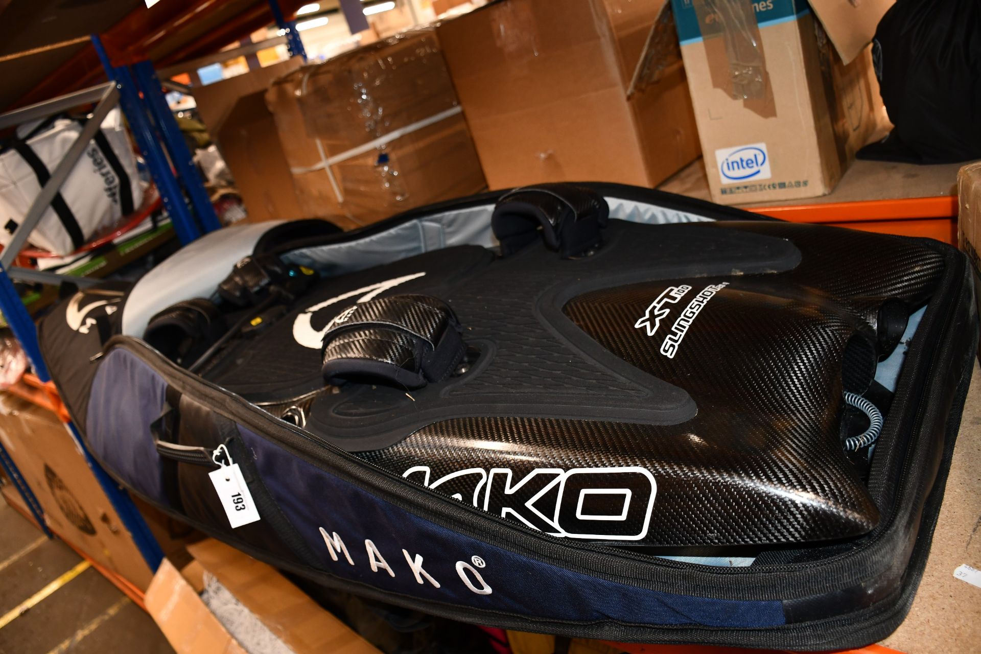 A pre-owned Mako Slingshot jet board in carry case (XT100).